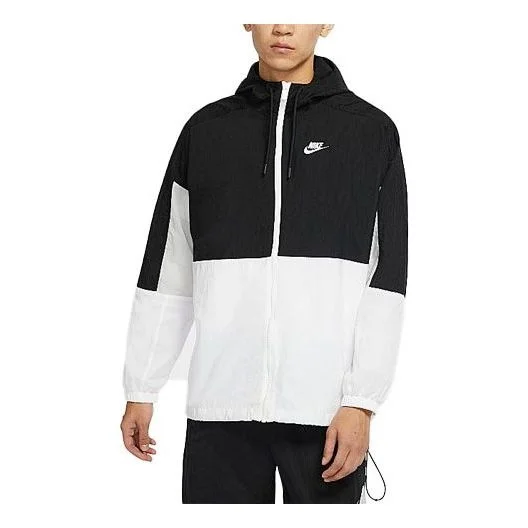Men's Nike Casual Sports Windproof Hooded Woven Autumn Colorblock Jacket DO0776-010 - 1
