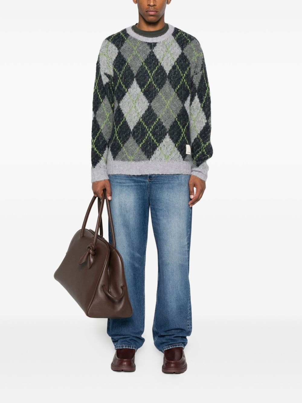 argyle-check jumper - 2