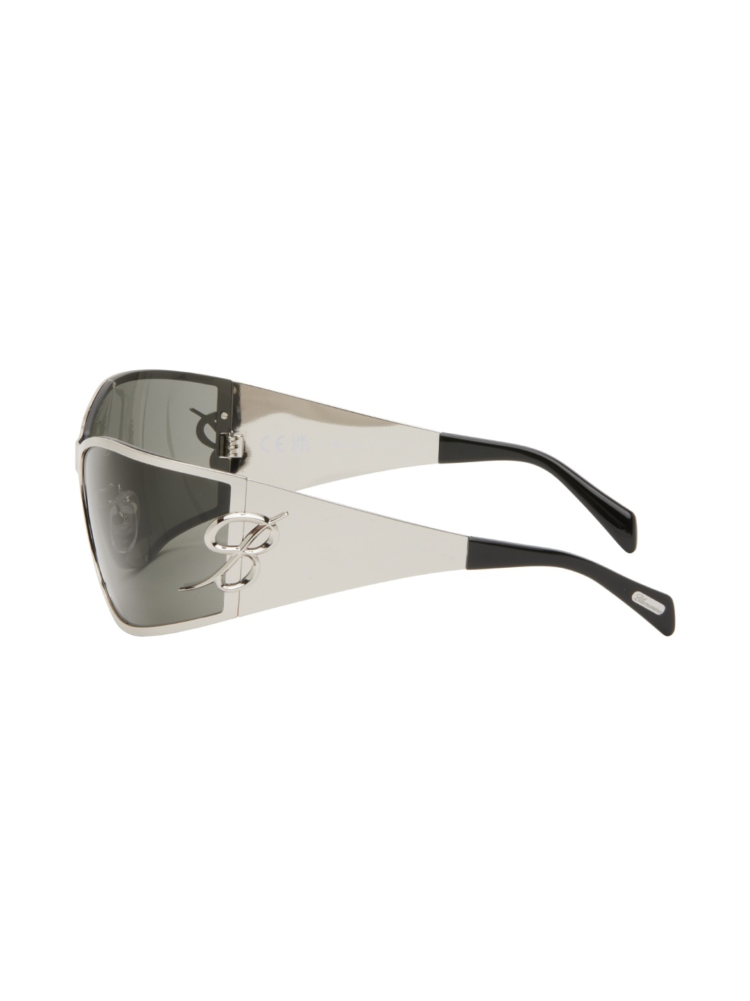 Silver Metal Wraparound Sunglasses - 3
