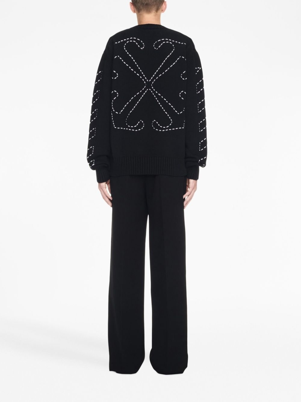 Arrows-embroidery crew-neck jumper - 4