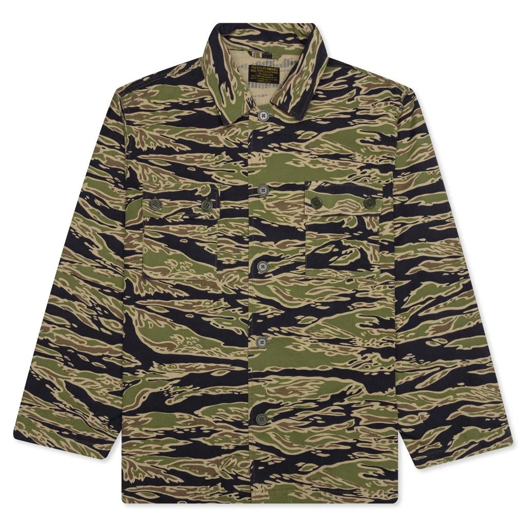 WACKO MARIA TIGER CAMO ARMY SHIRT TYPE-2 - OLIVE - 1