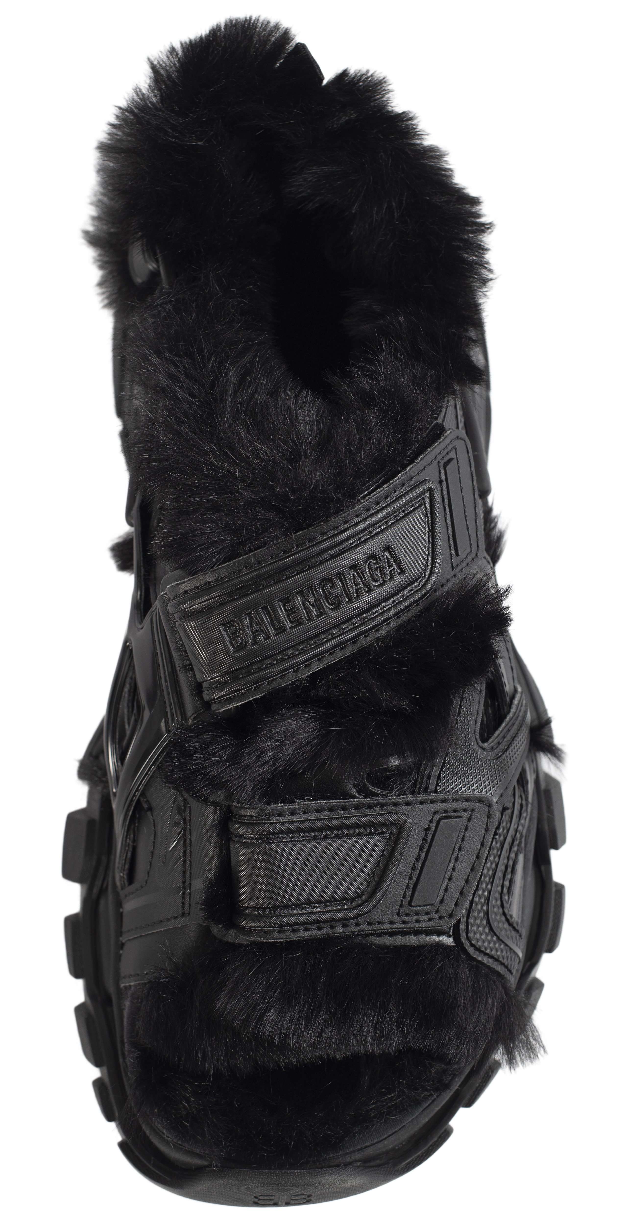 TRACK SANDAL FAKE FUR IN BLACK - 2