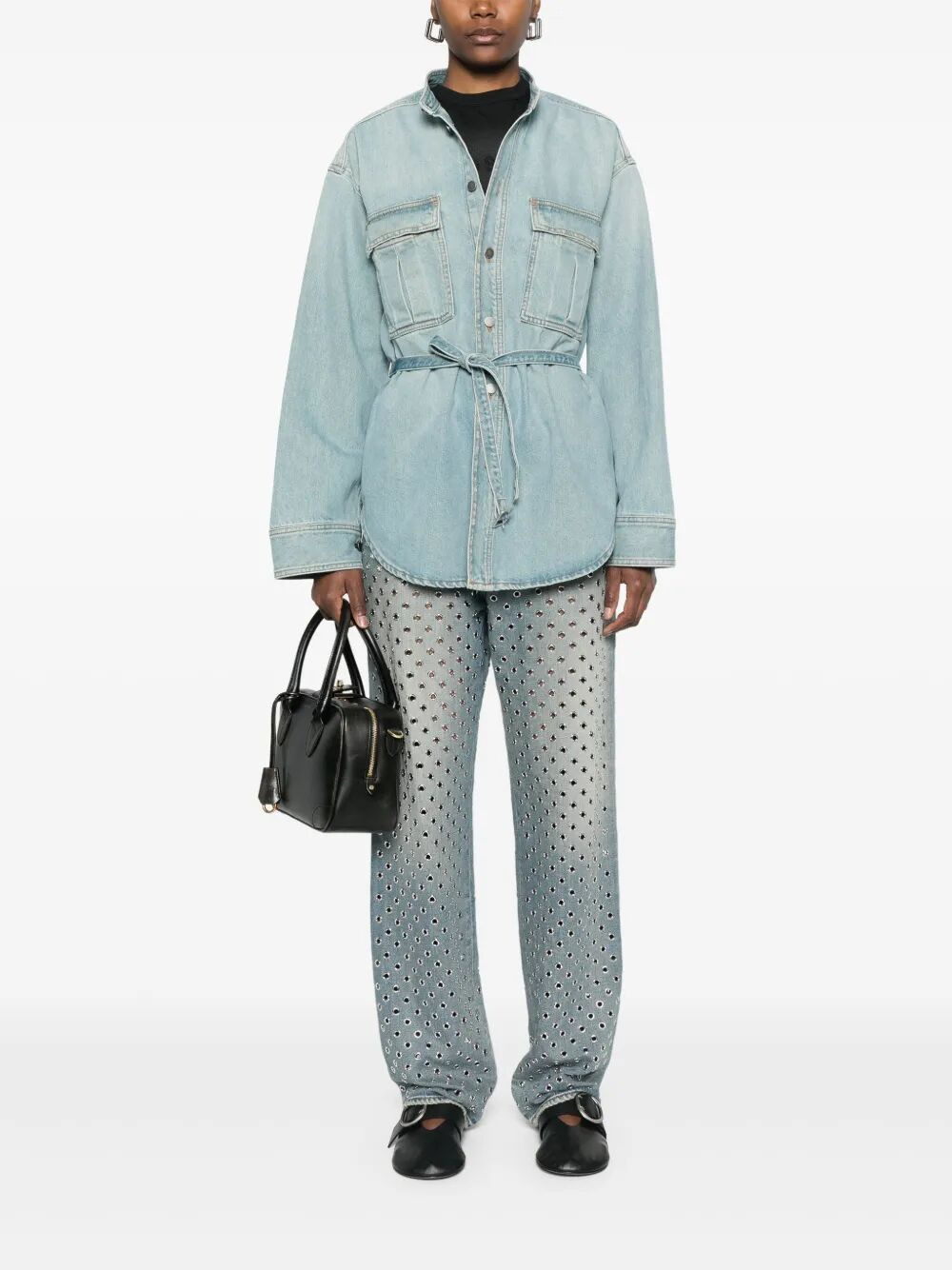 Golden Goose Women Journey W`S Pant Kim Sand Wash All Over Eyelet - 5