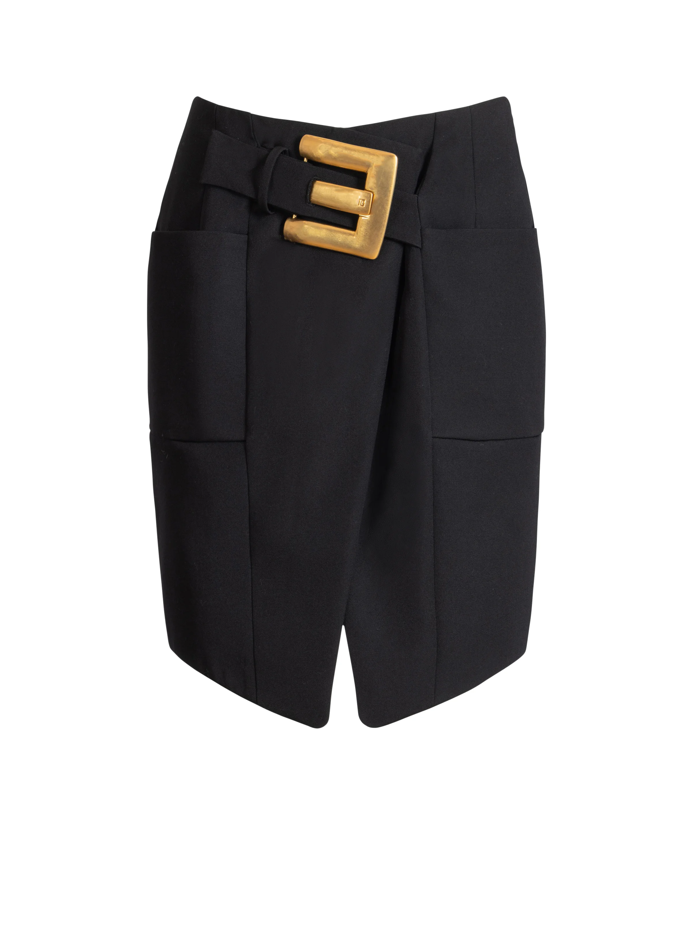 Belted grain de poudre skirt - 1