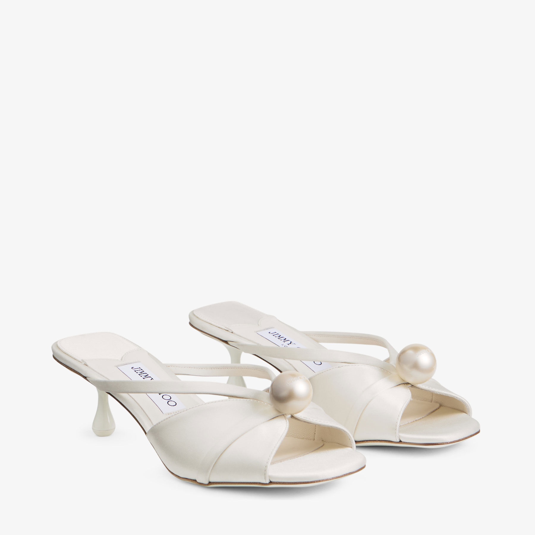 Siva Mule 50
Ivory Satin Mule with Pearl Embellishment - 3