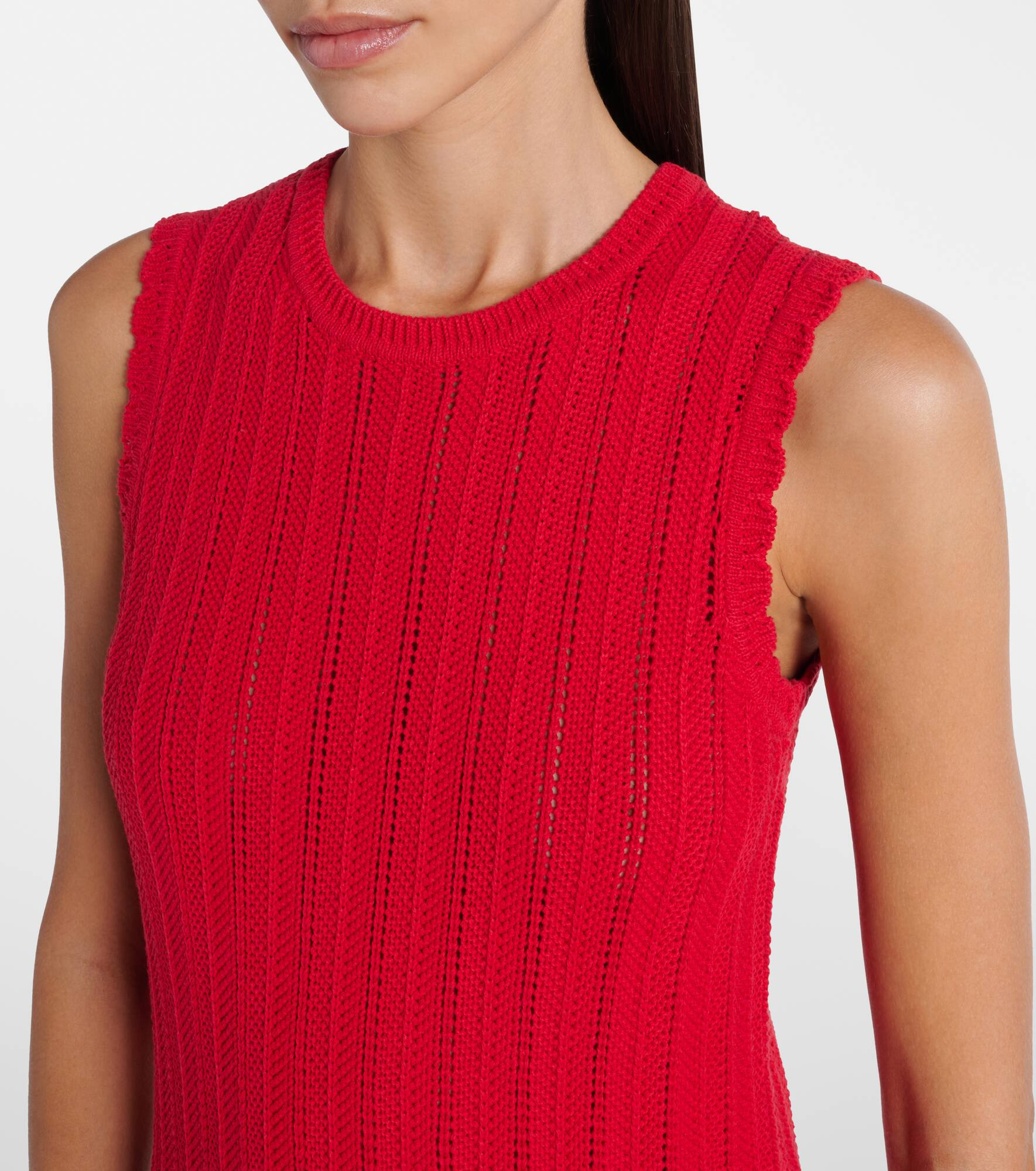 Sissi open-knit cotton midi dress - 4