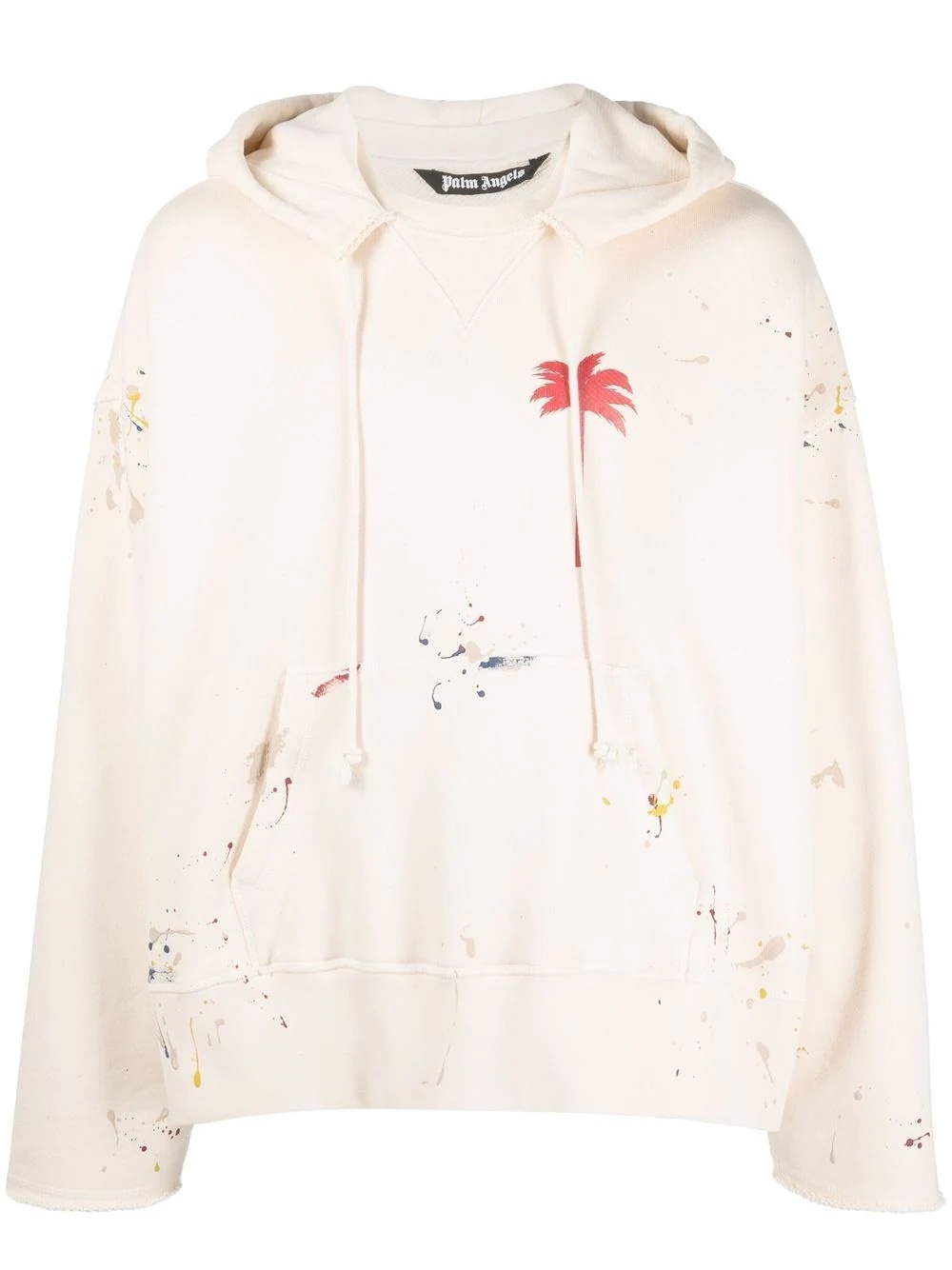 PXP PAINTED RAW CUT HOODY OFF WHITE RED - 1