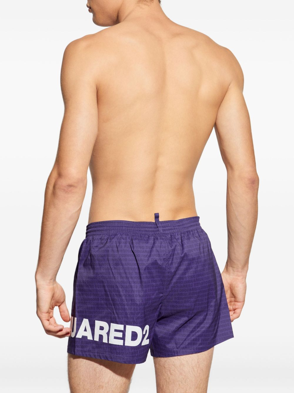 logo-print drawstring swim shorts - 4