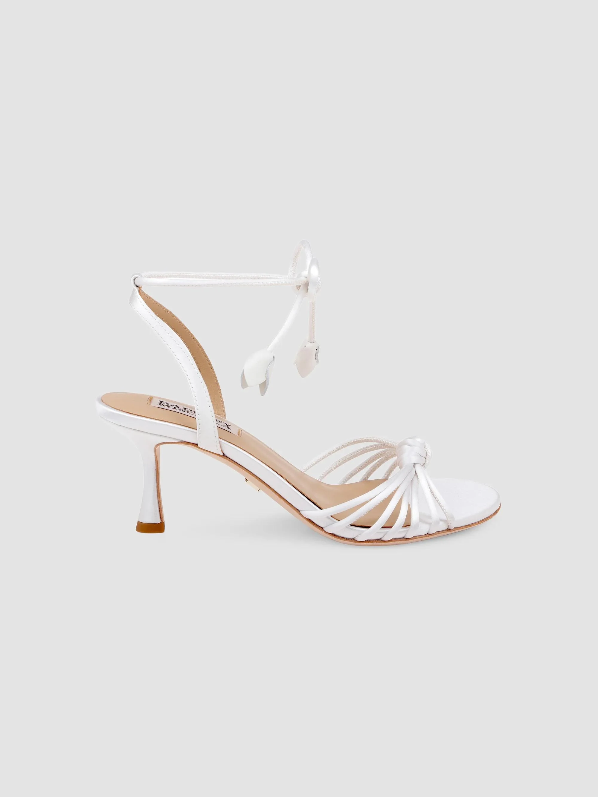 Women's Yelen 65MM Leather Wrap Sandals - White Satin - 1