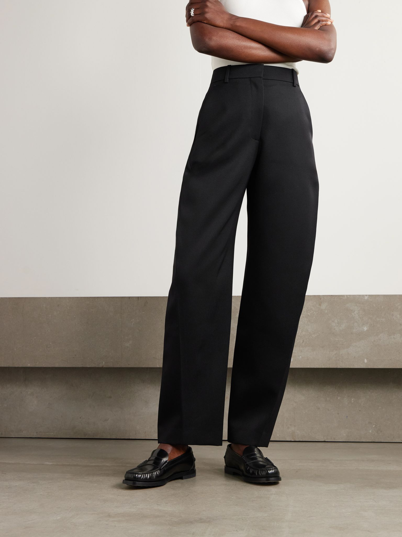 Grain de poudre wool tapered pants Black - 3