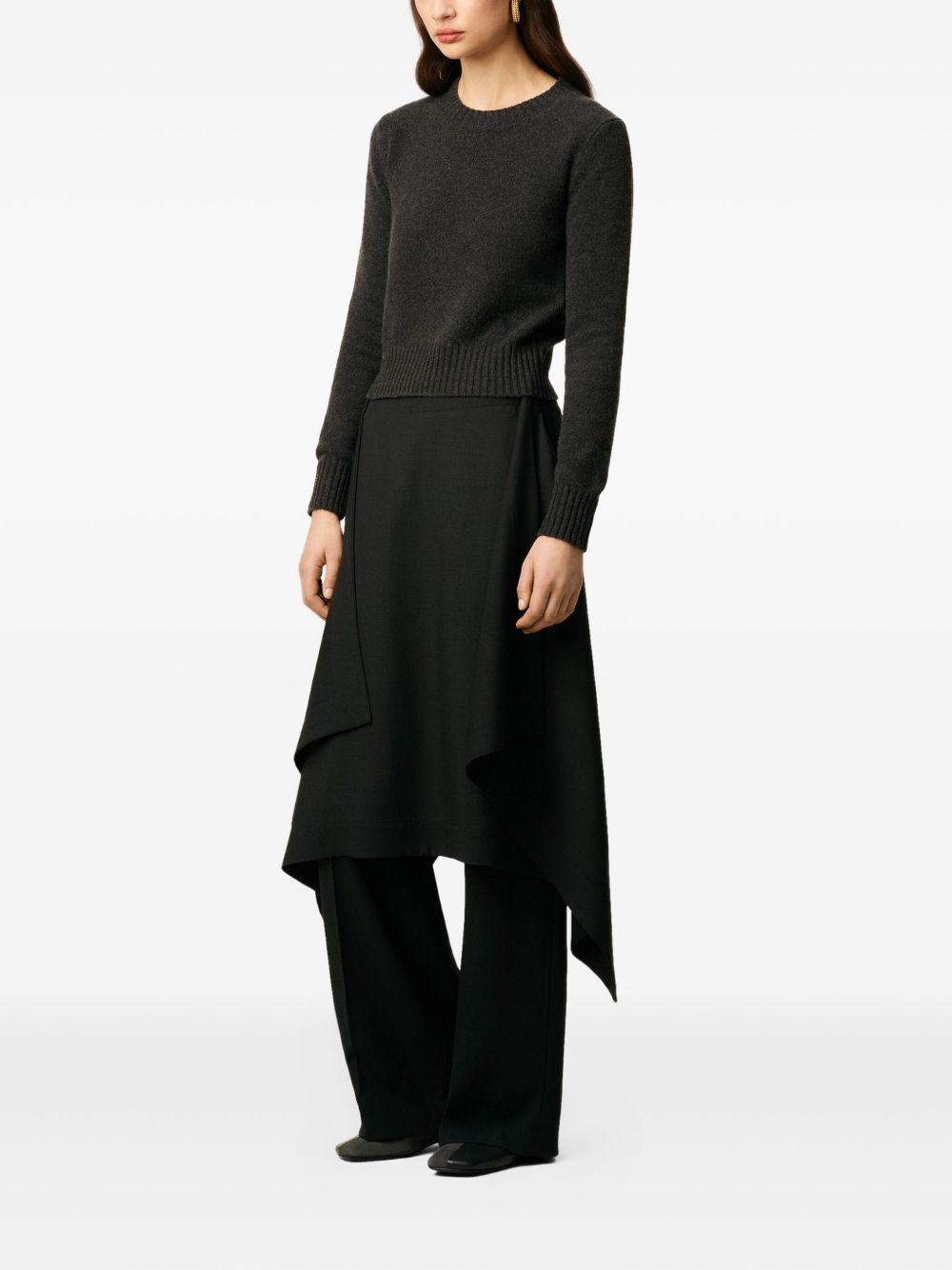 layered wool trousers - 3