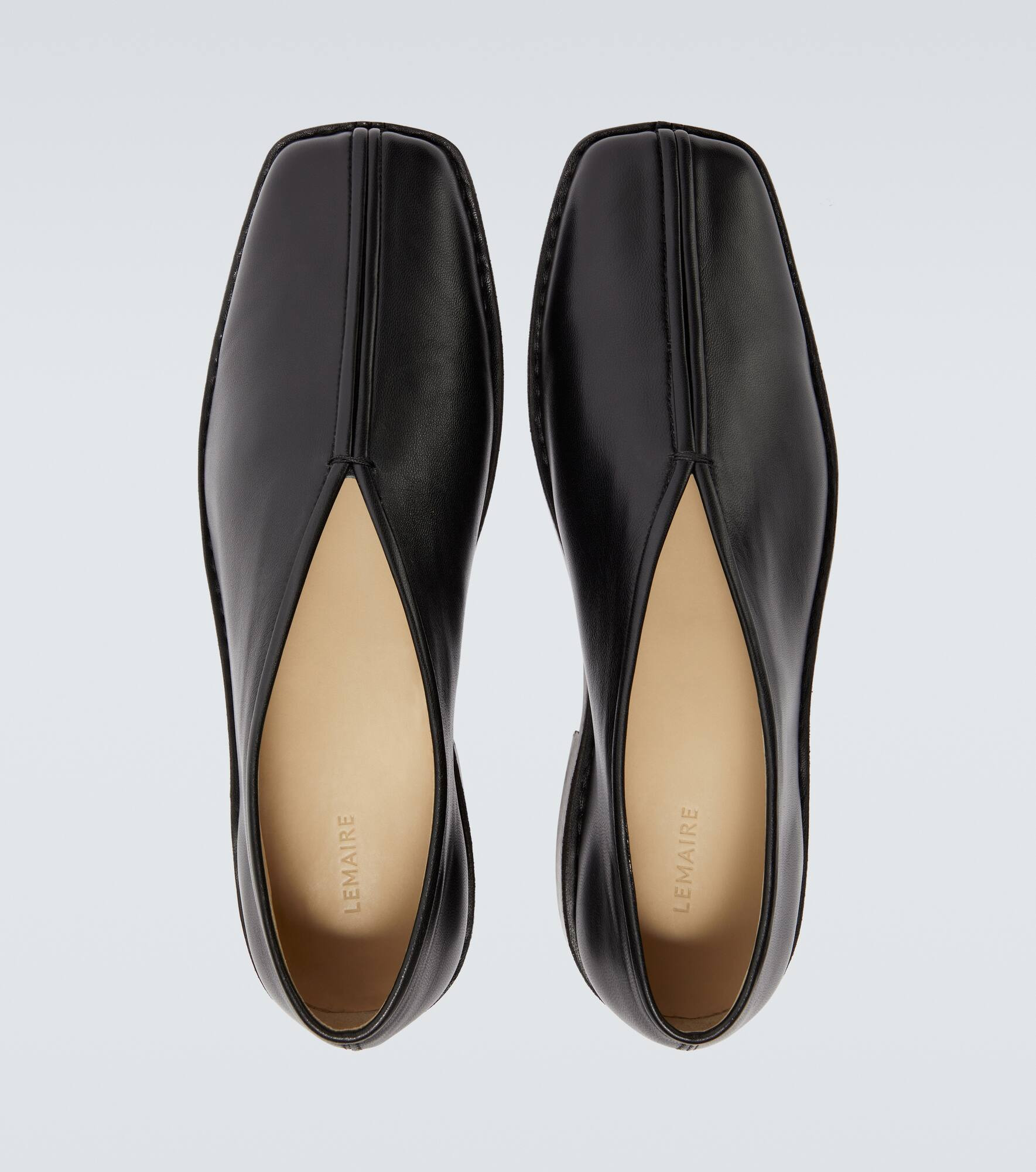 Piped leather loafers - 4