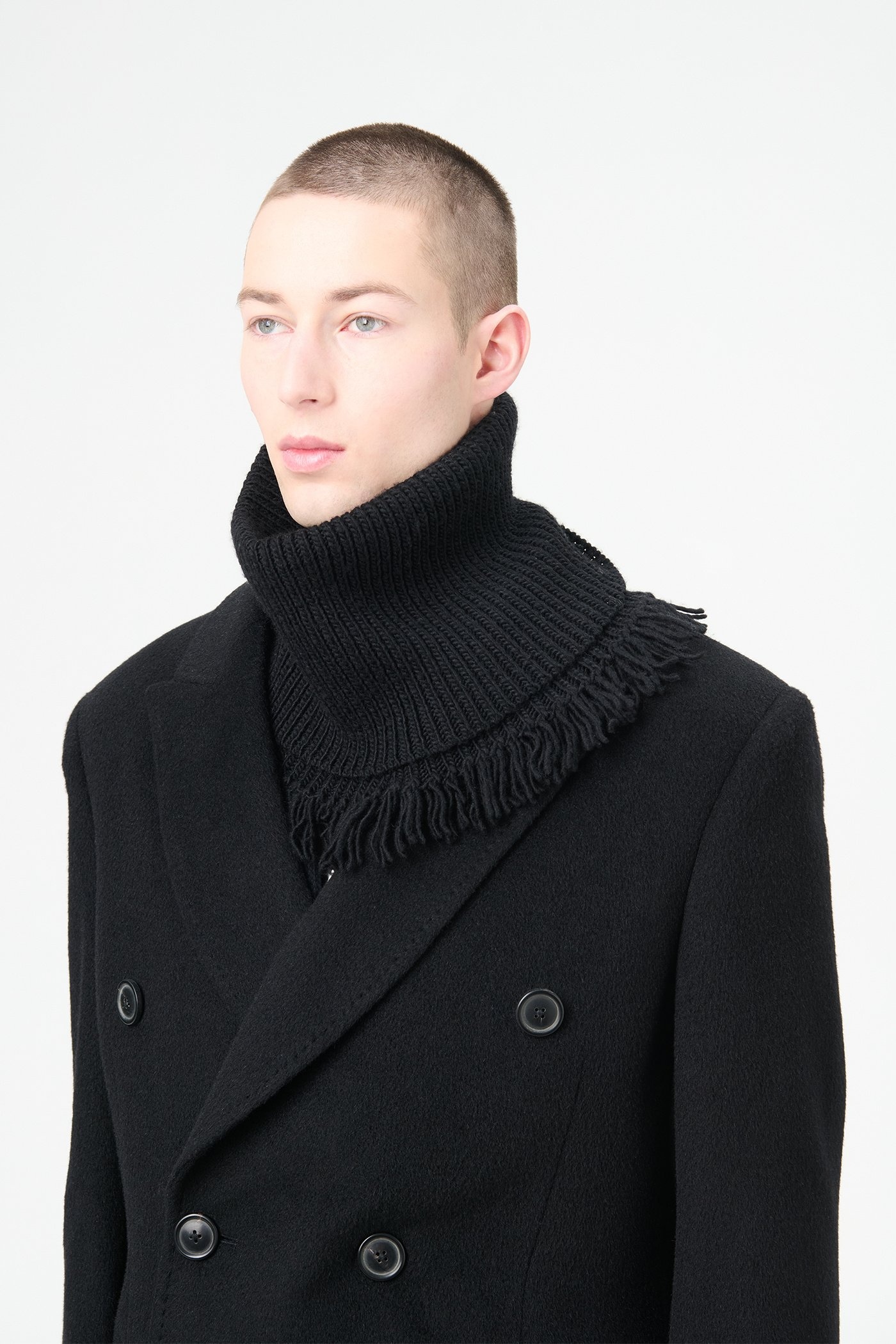 Funnel Snood Black Fisherman Wool - 3