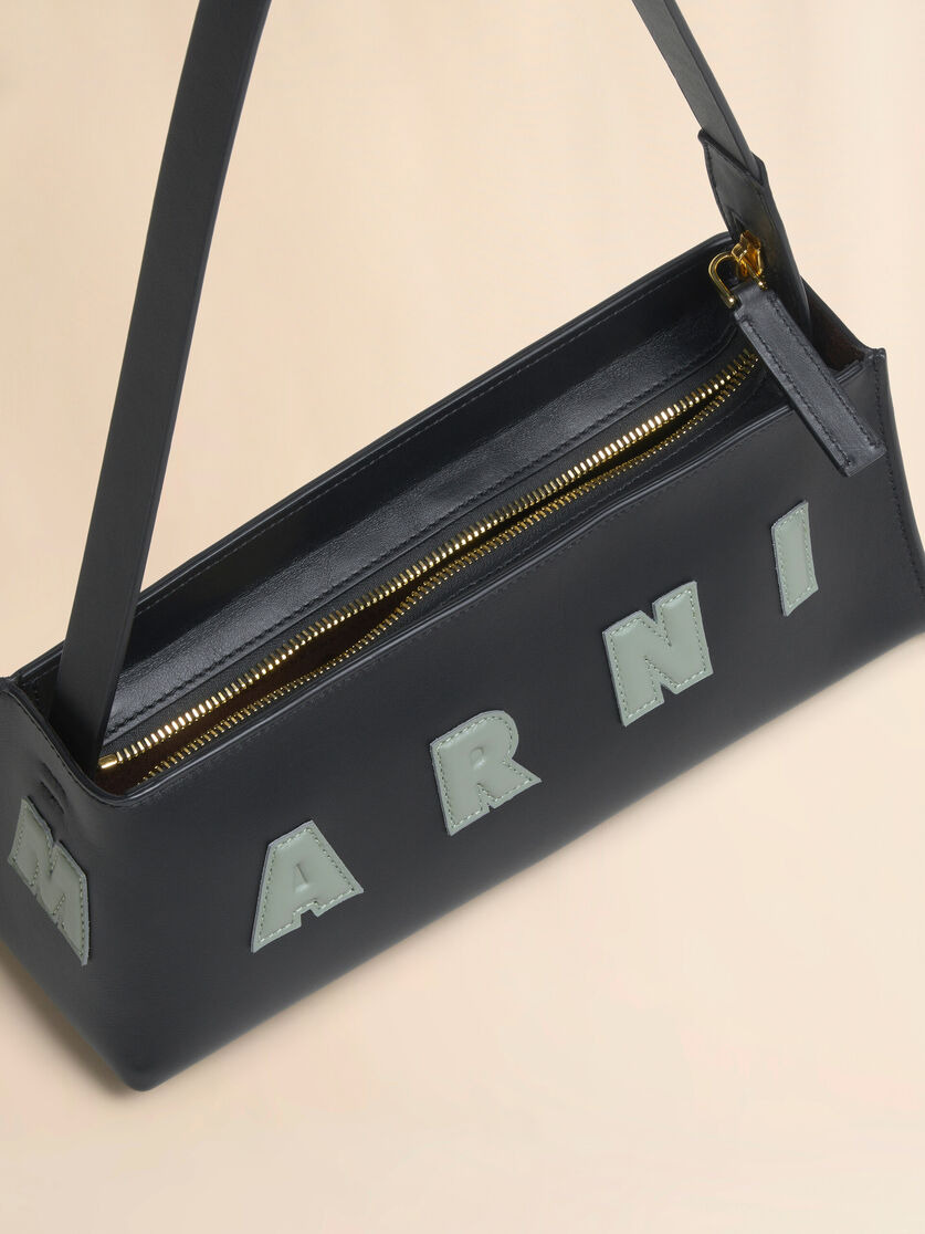 BLACK LEATHER MUSEO BAGUETTE BAG - 4
