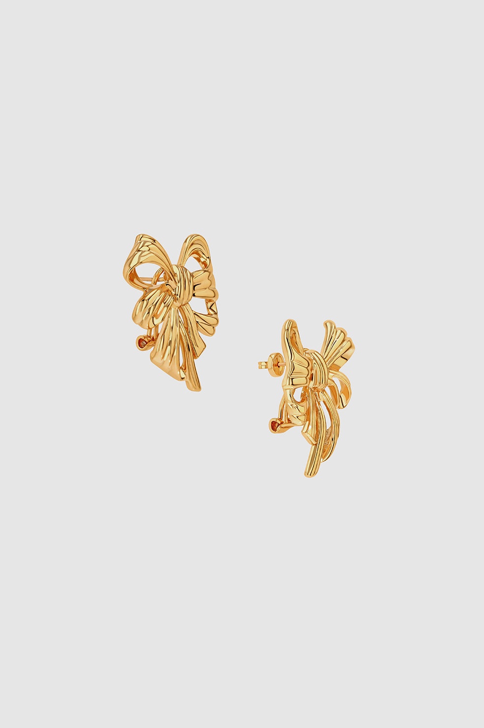 Bow Earrings - Gold - 3
