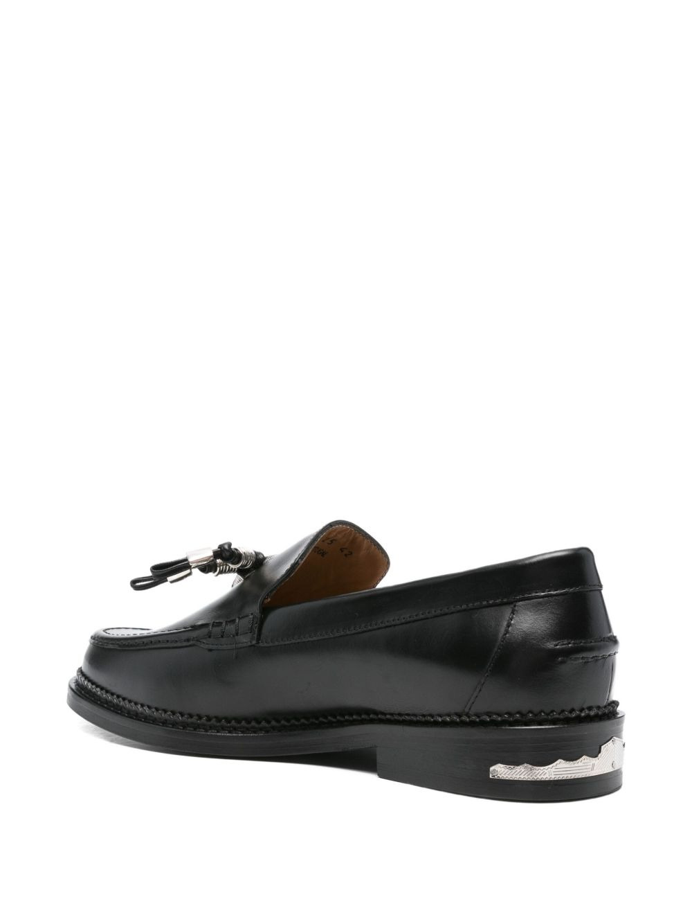 tassel-embellished leather loafers - 3