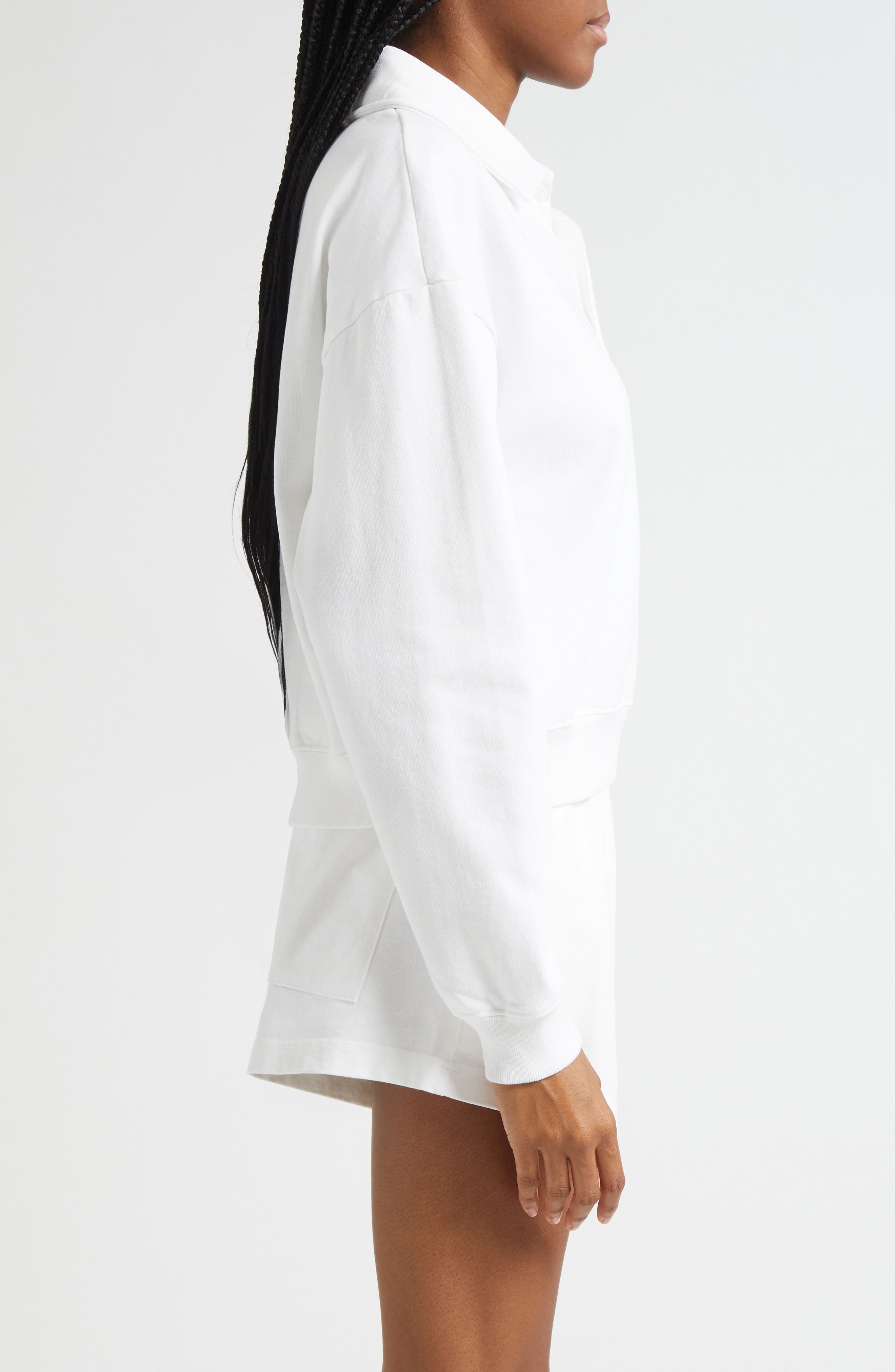 Sporty & Rich NY Health Club Polo Sweatshirt in White at Nordstrom - 4