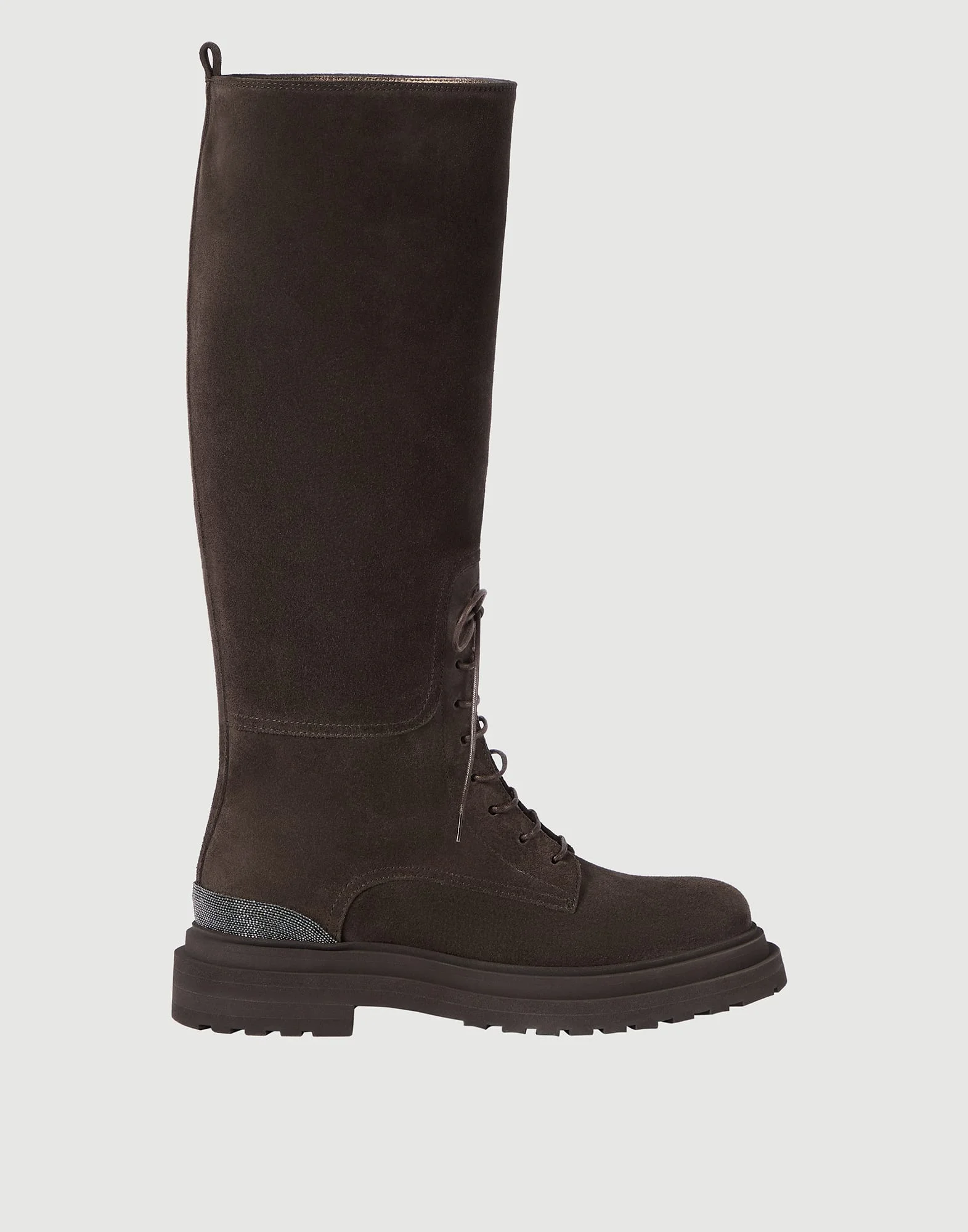 Suede boots with precious detail - 1