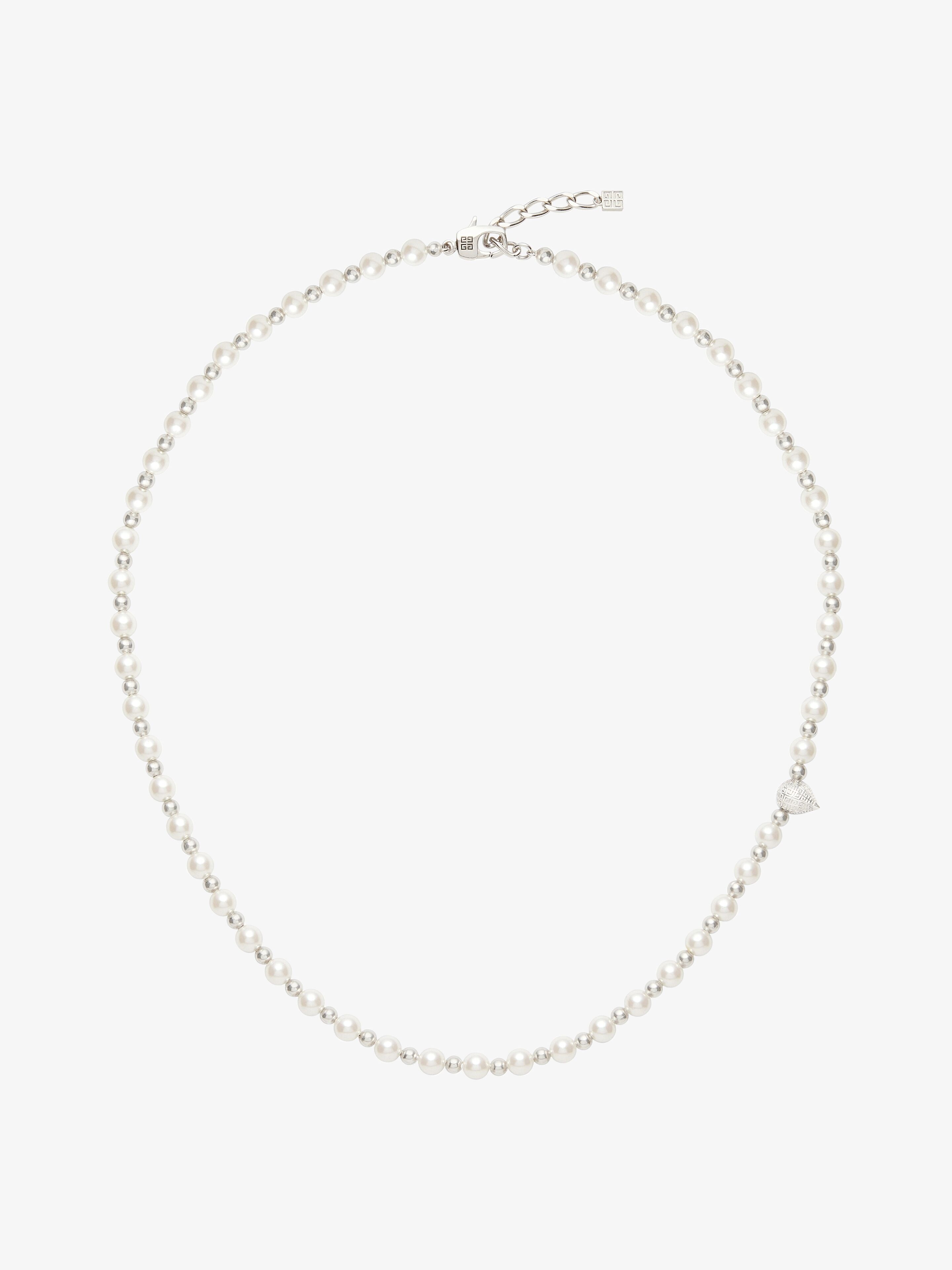 G STUD NECKLACE IN METAL WITH PEARLS - 1