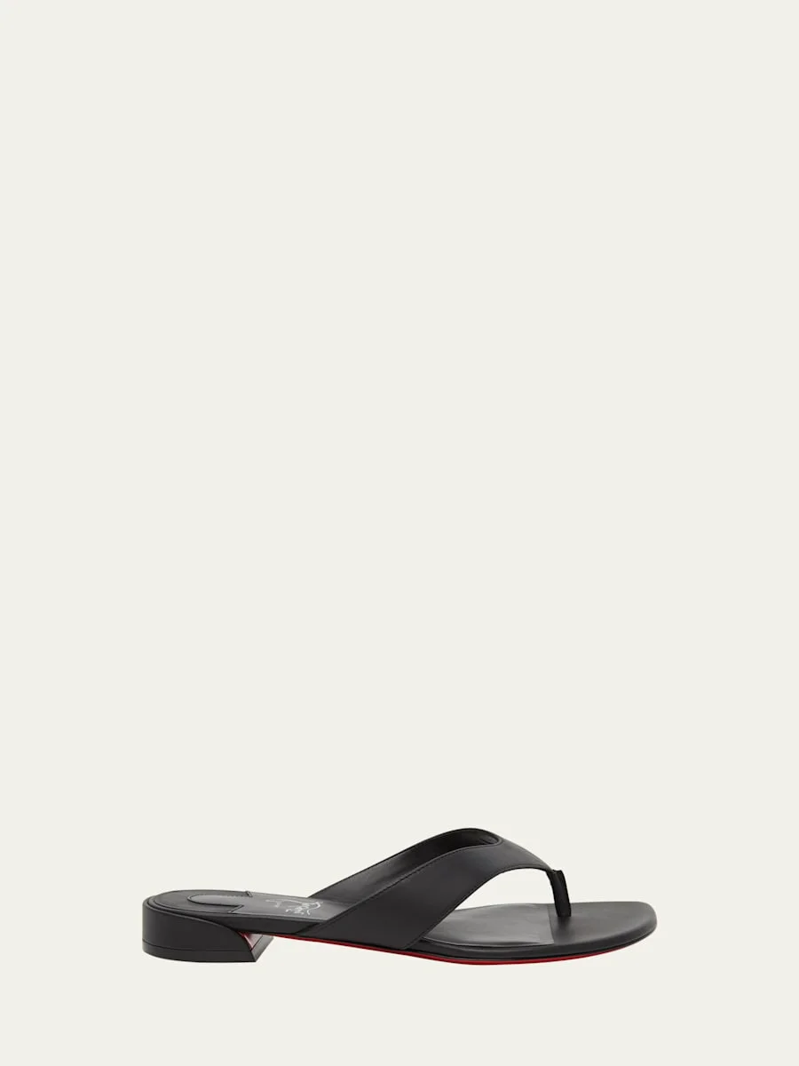 Sweet Jane Leather Red Sole Thong Sandals - 1