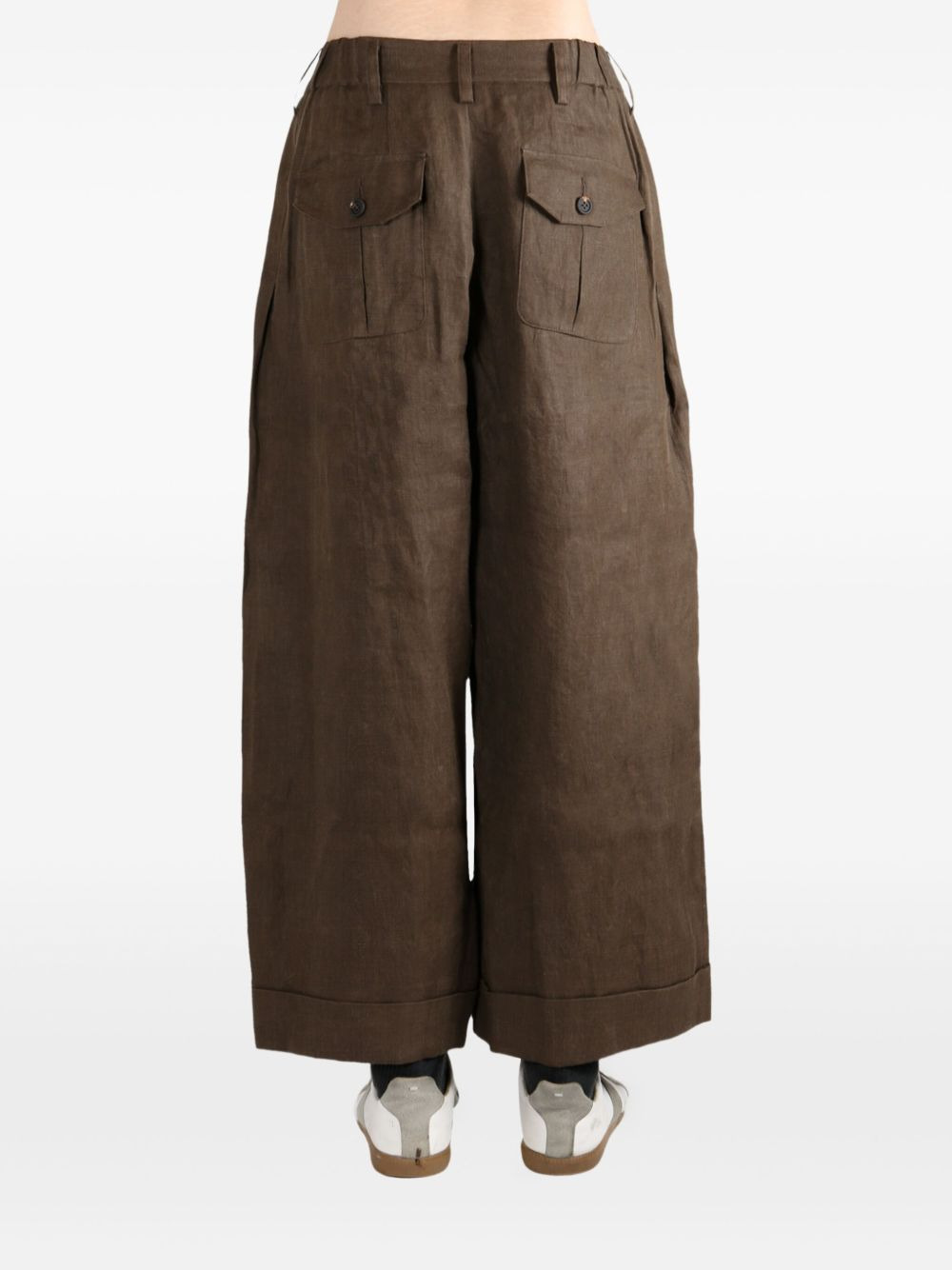 pleated patterned trousers - 4