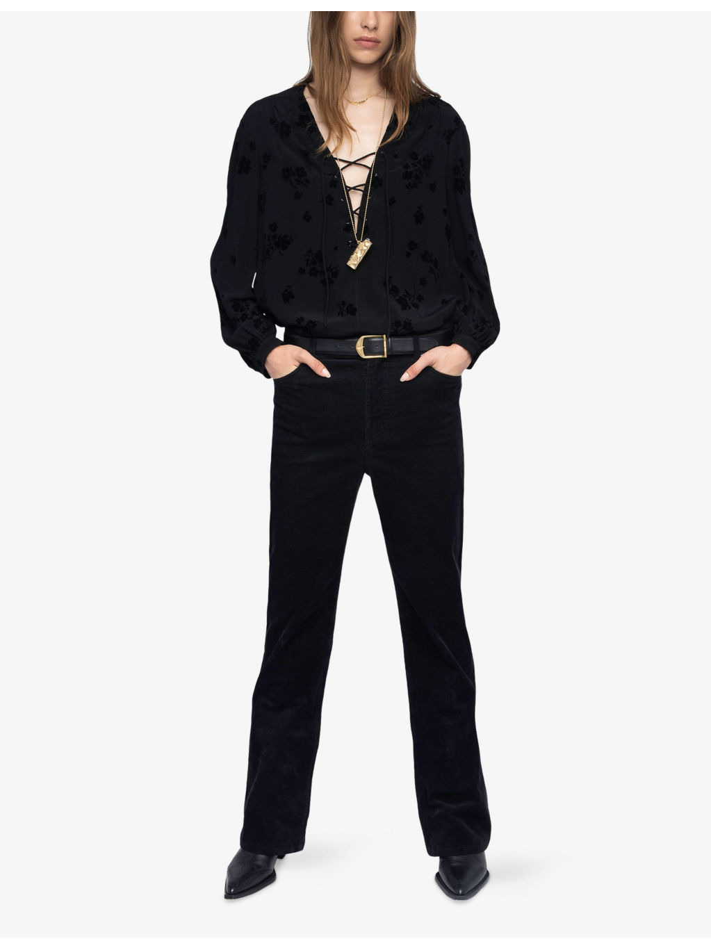 Evy Wide-Leg Mid-Rise Stretch-Cotton Corduroy Trousers - 2