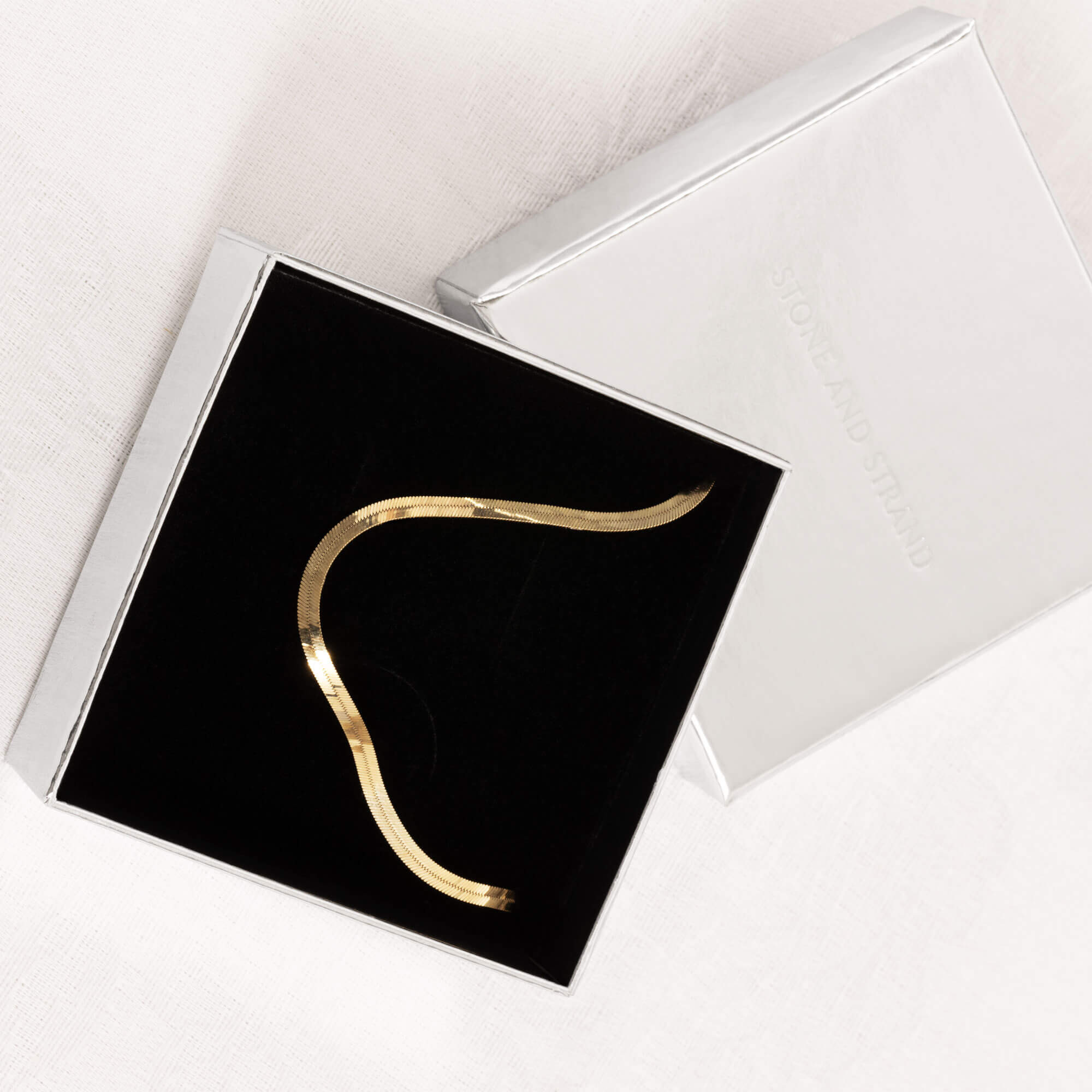 Golden Glow Herringbone Necklace - 4