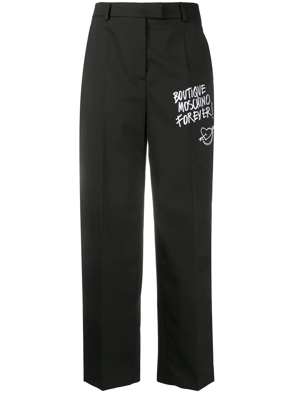 embroidered logo wide trousers - 1