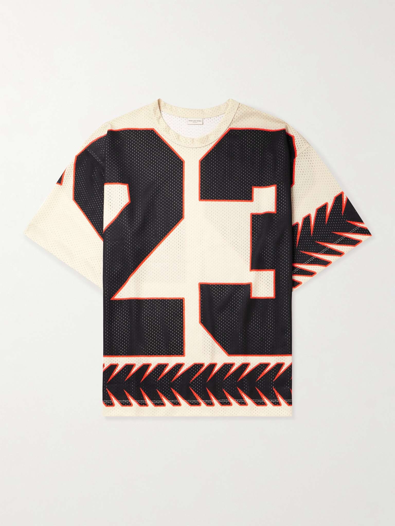 Dries Van Noten Oversized Printed Mesh T-Shirt | REVERSIBLE