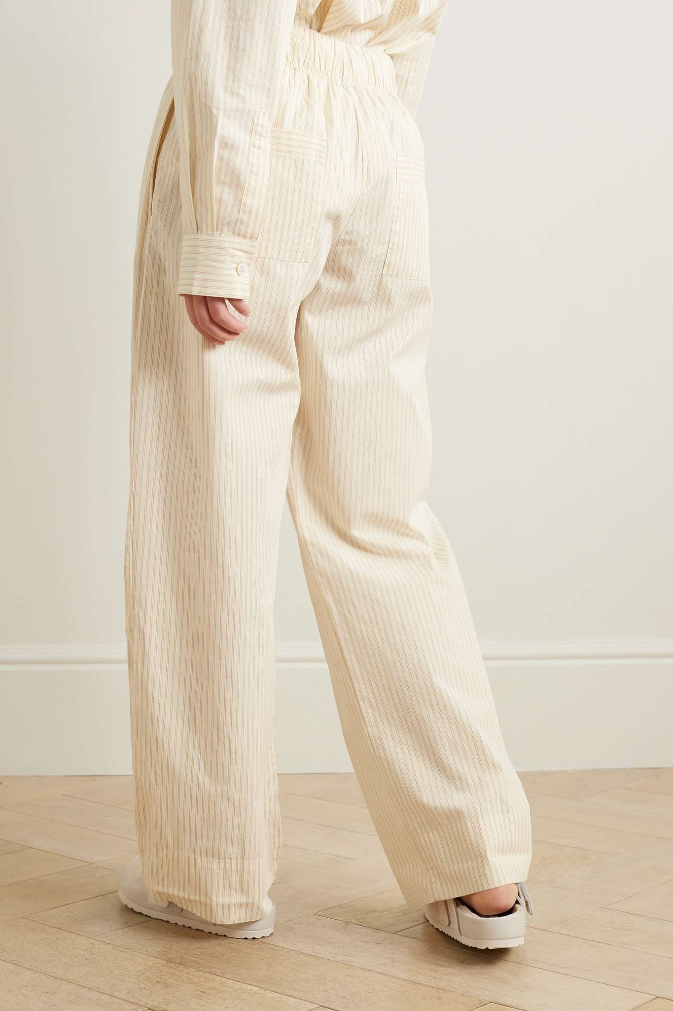 + TEKLA striped organic cotton-poplin straight-leg pants - 3