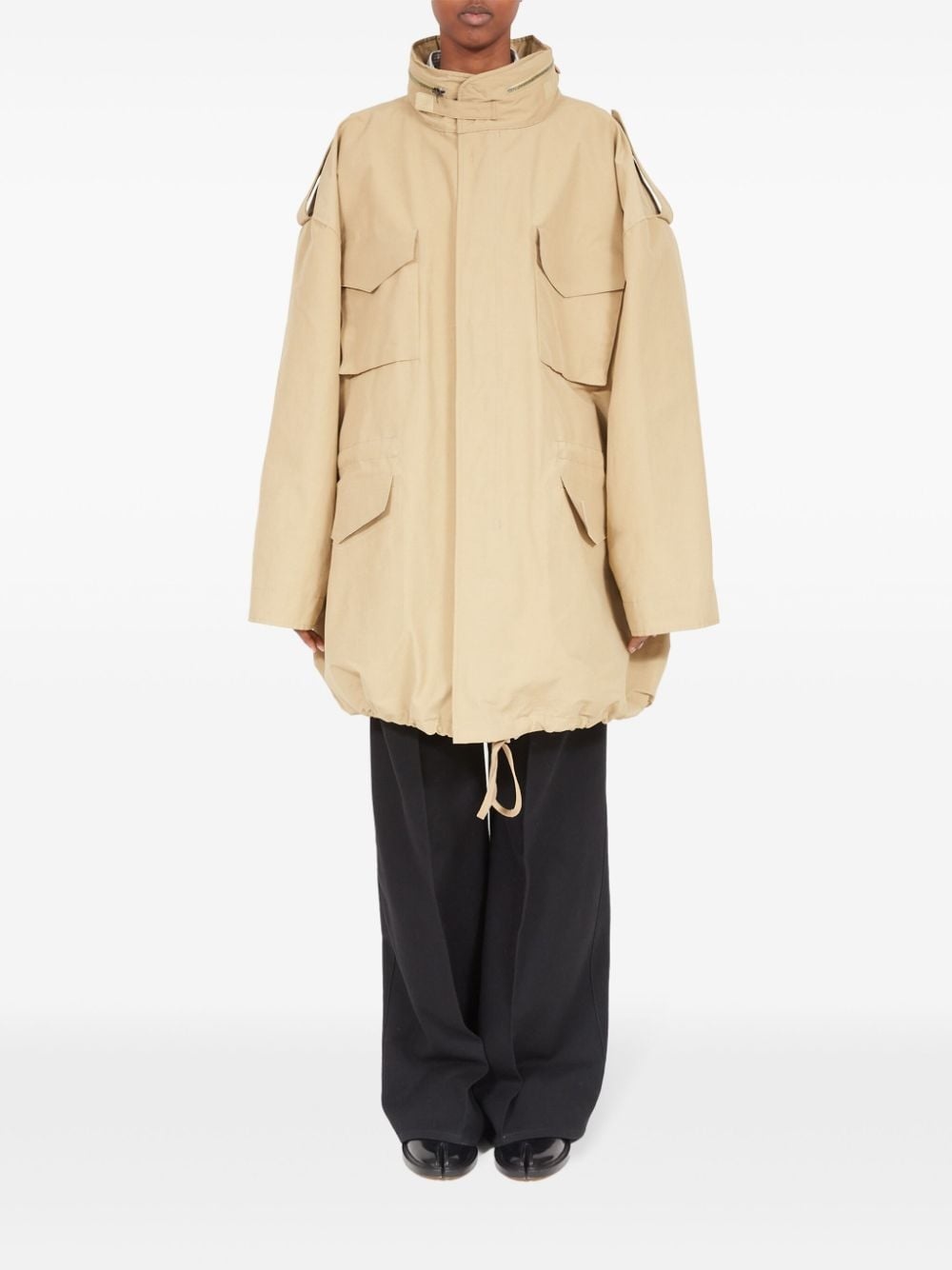zip-fastening oversized coat - 2