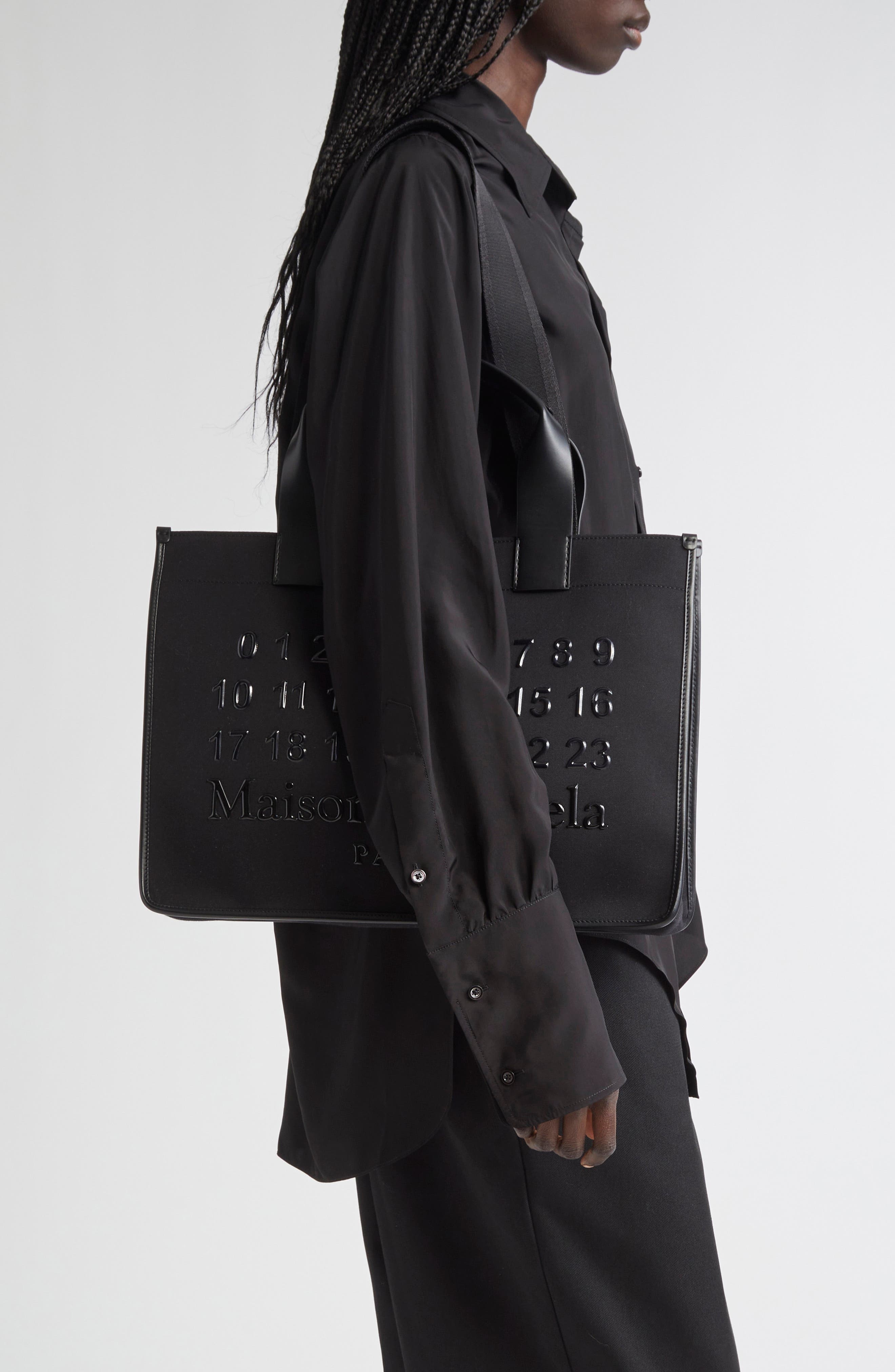 Maison Margiela Small Cabas Tote in Black/Black at Nordstrom - 3