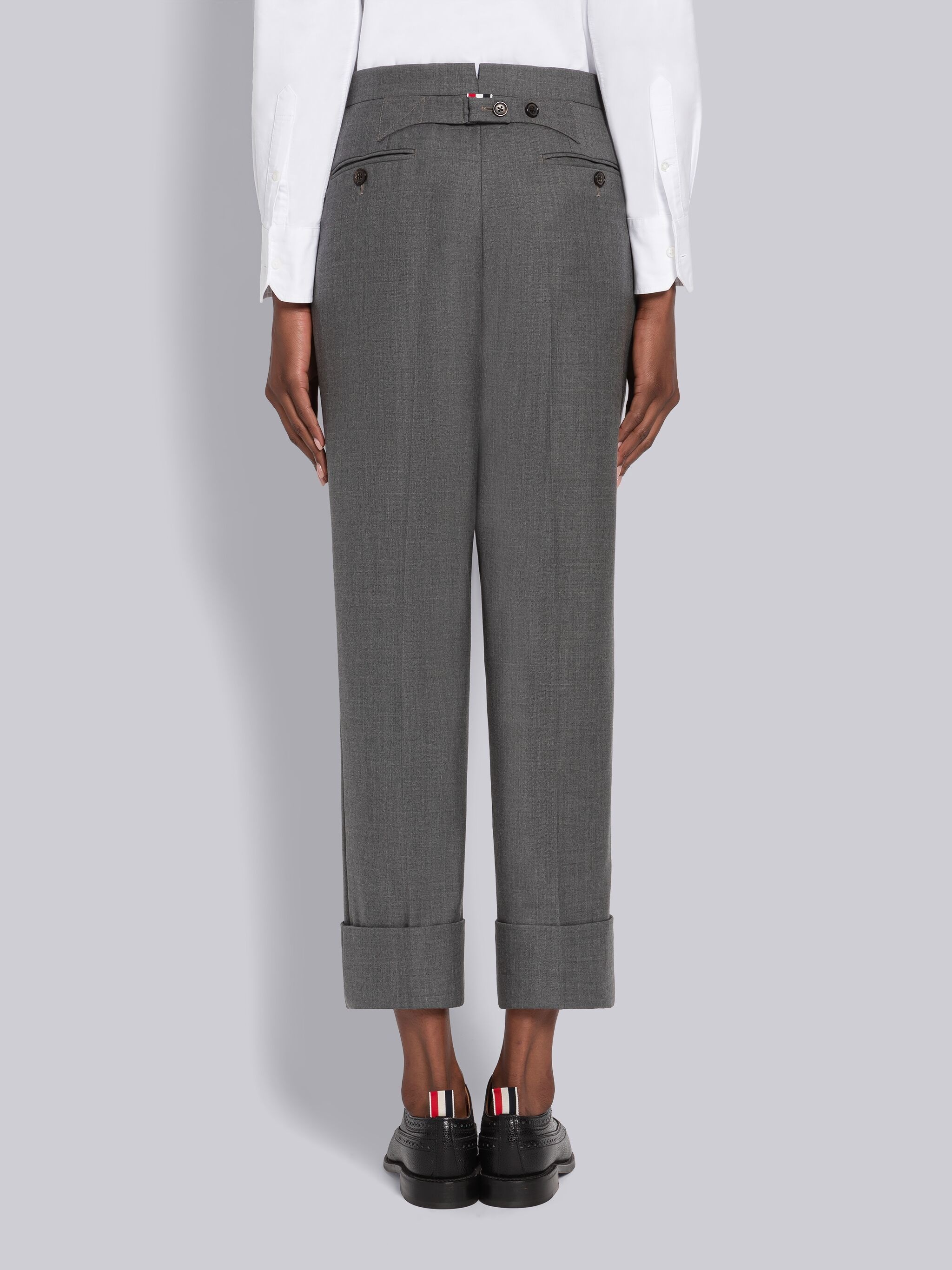 Medium Grey Super 120's Twill Menswear Fit Classic Trouser - 3