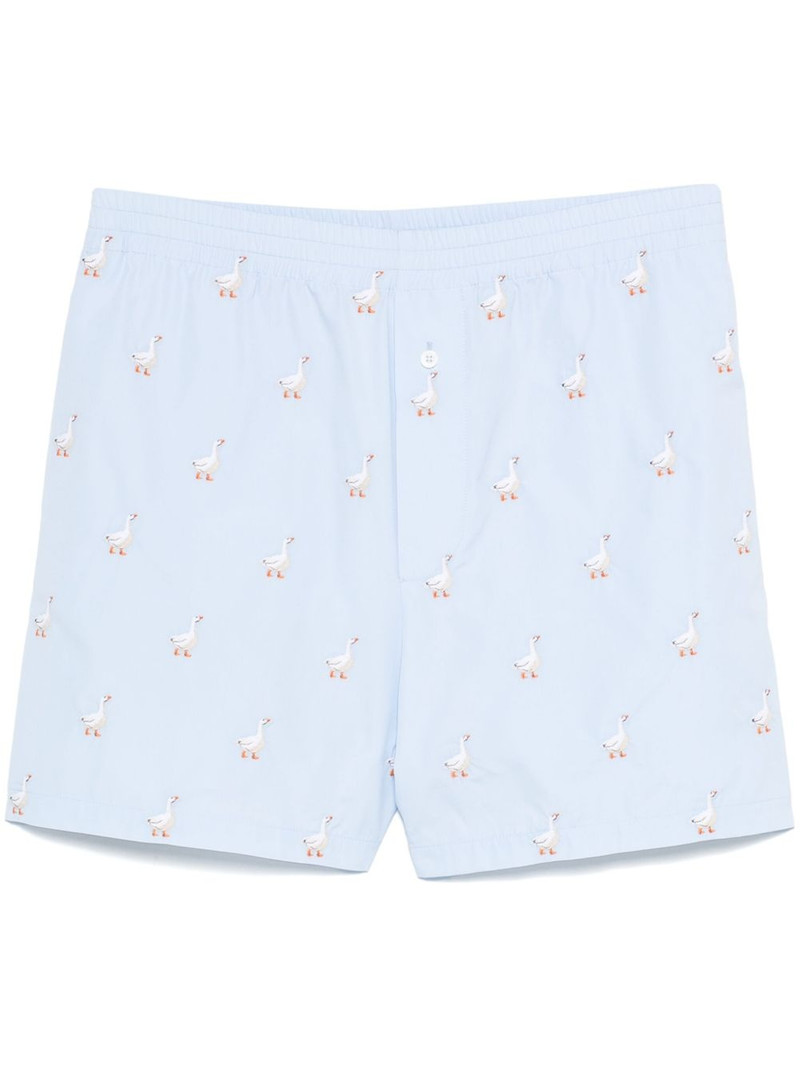 duck-embroidered shorts 1