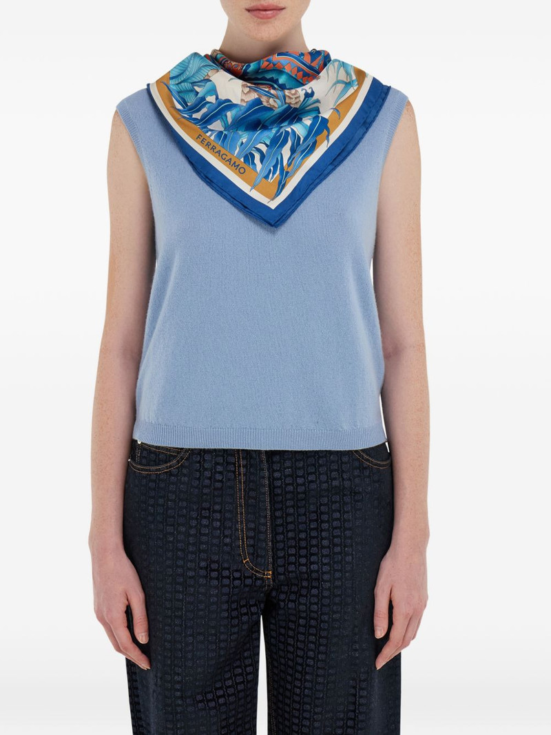 FERRAGAMO India-print silk scarf outlook