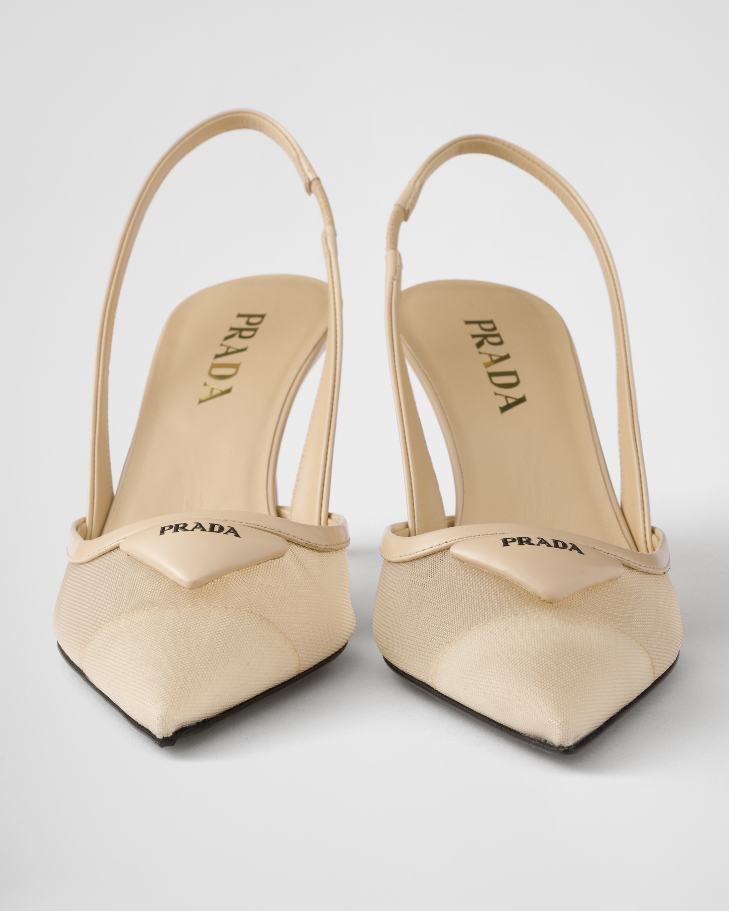Mesh fabric slingback pumps - 5