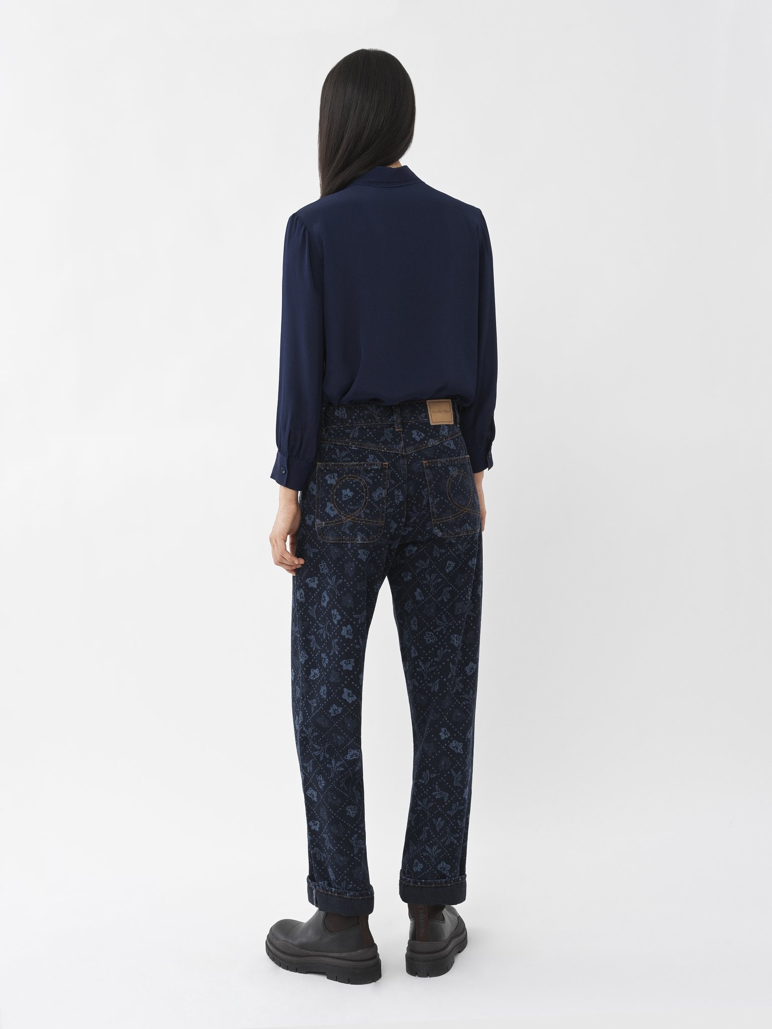 PRINTED DENIM PANTS - 4