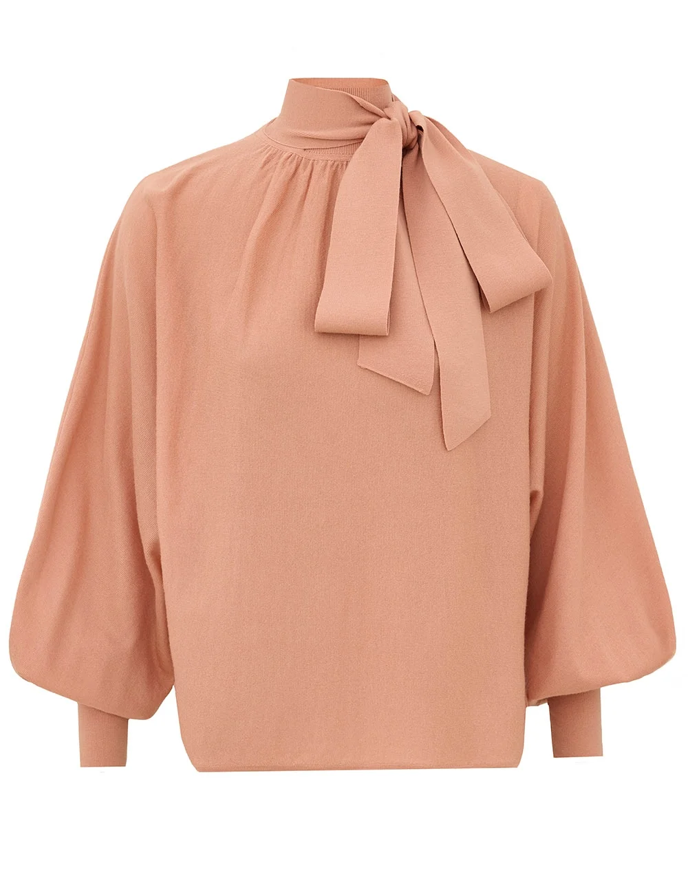 MERINO TIE NECK SWEATER - 1