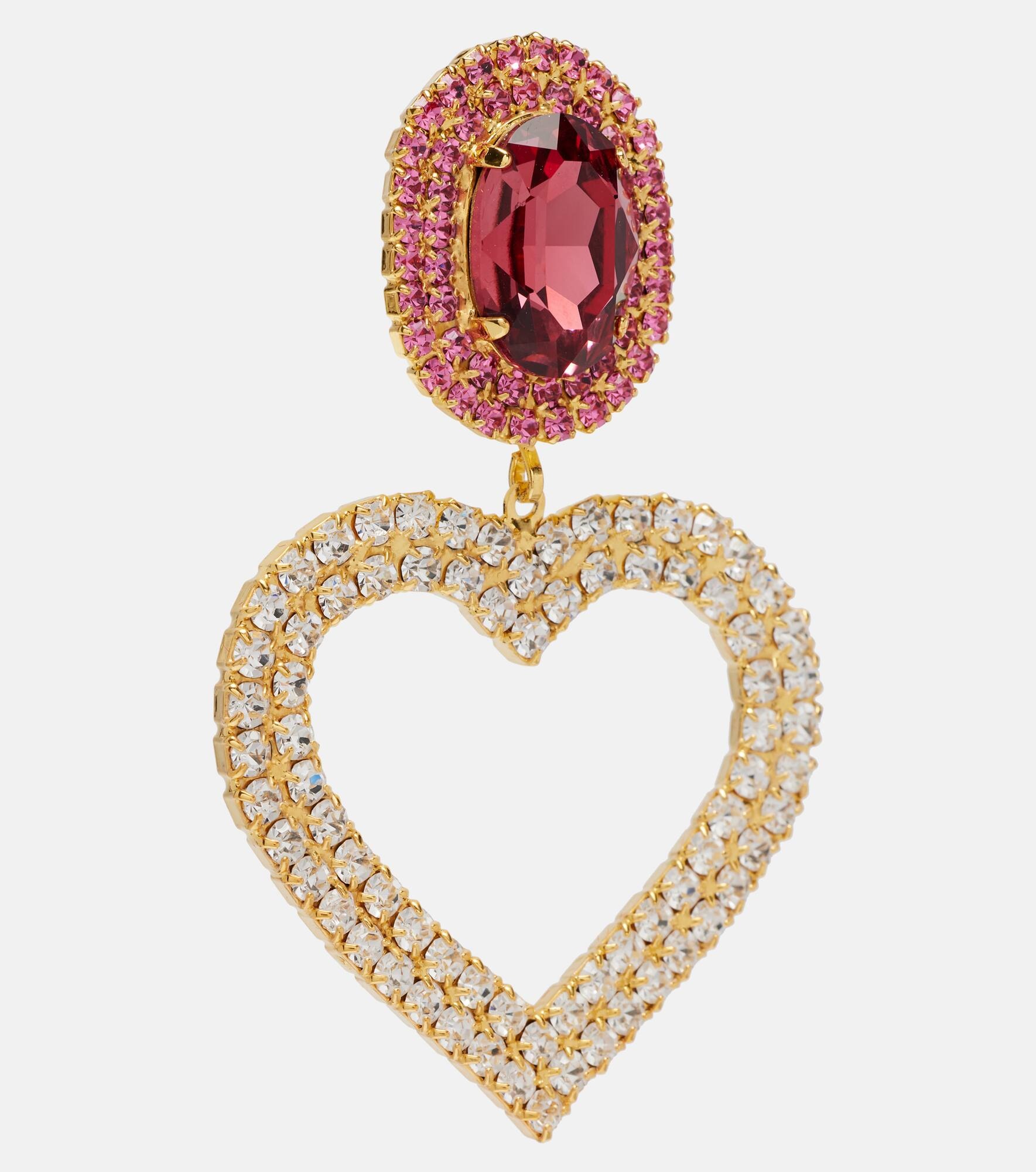 Crystal-embellished clip-on earrings - 2