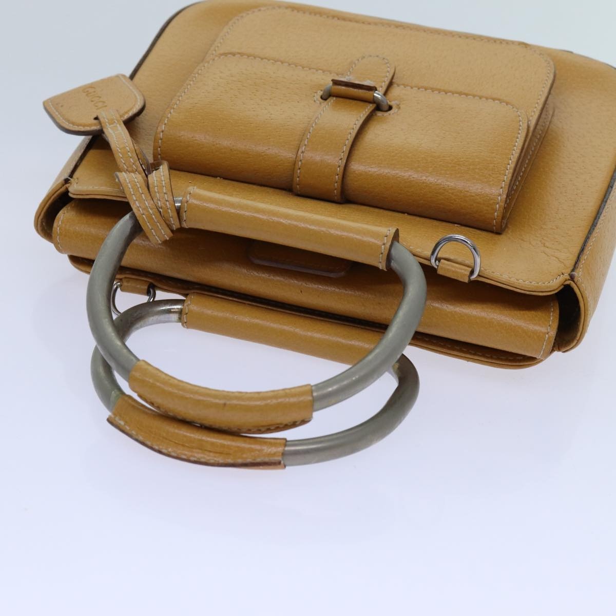 GUCCI Hand Bag Leather Brown - 6