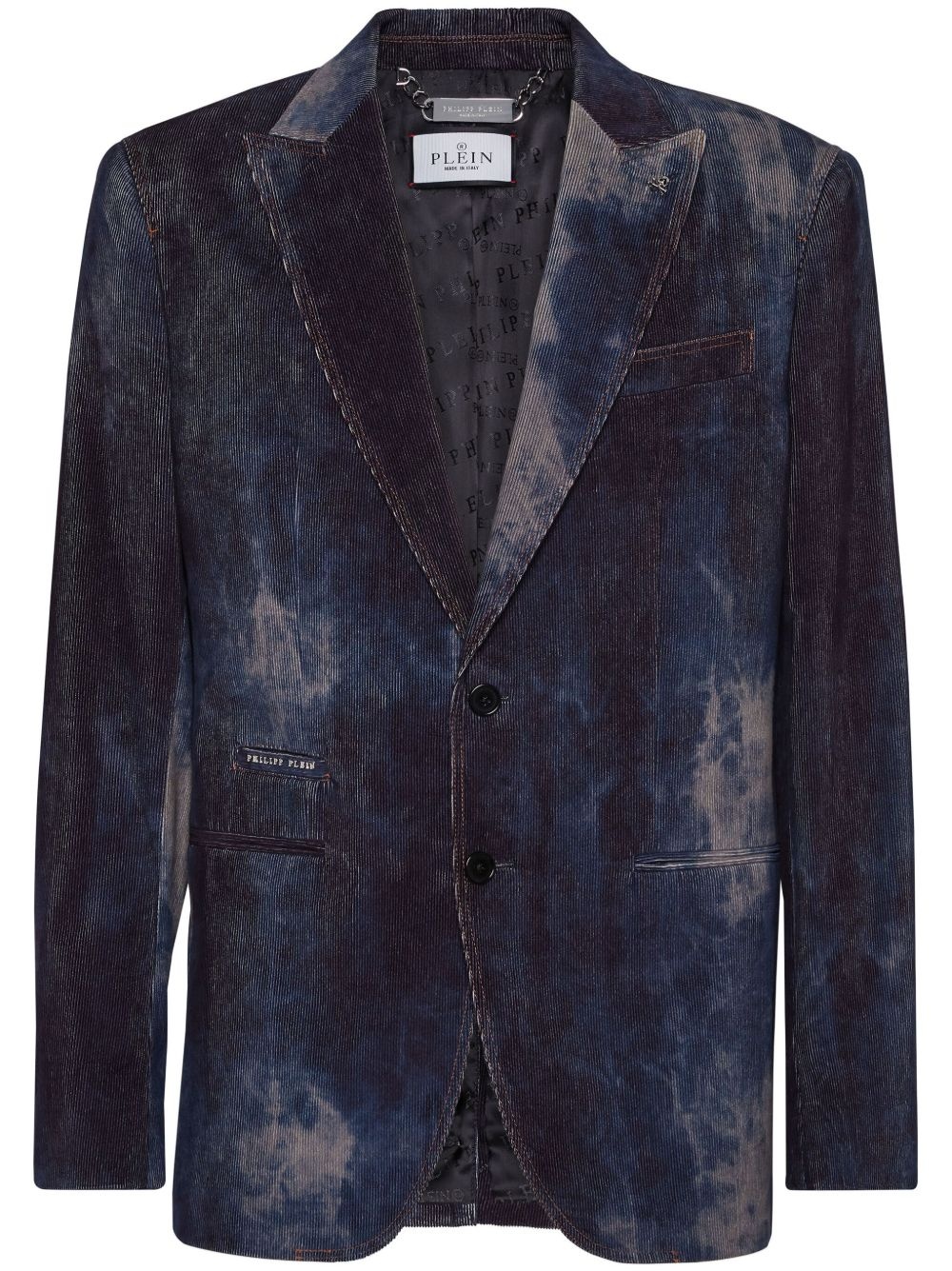 bleached-effect velvet blazer - 1