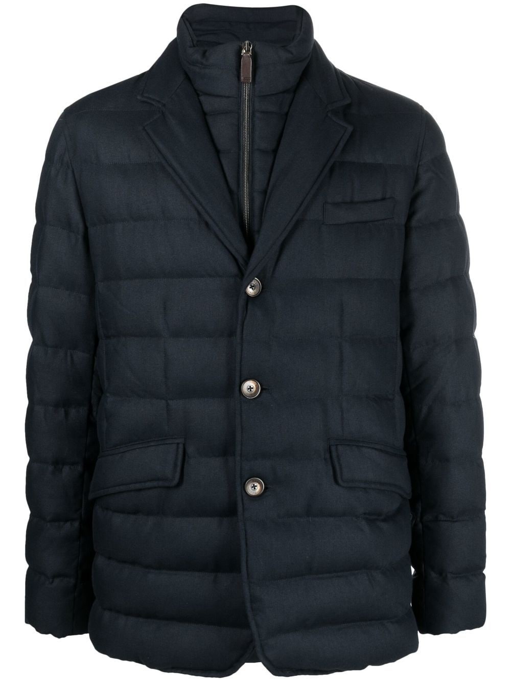 layered-design padded jacket - 1