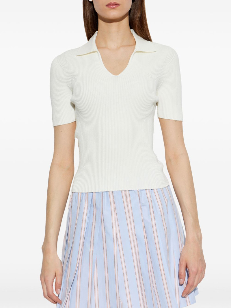 ribbed-knit V-neck T-shirt 3
