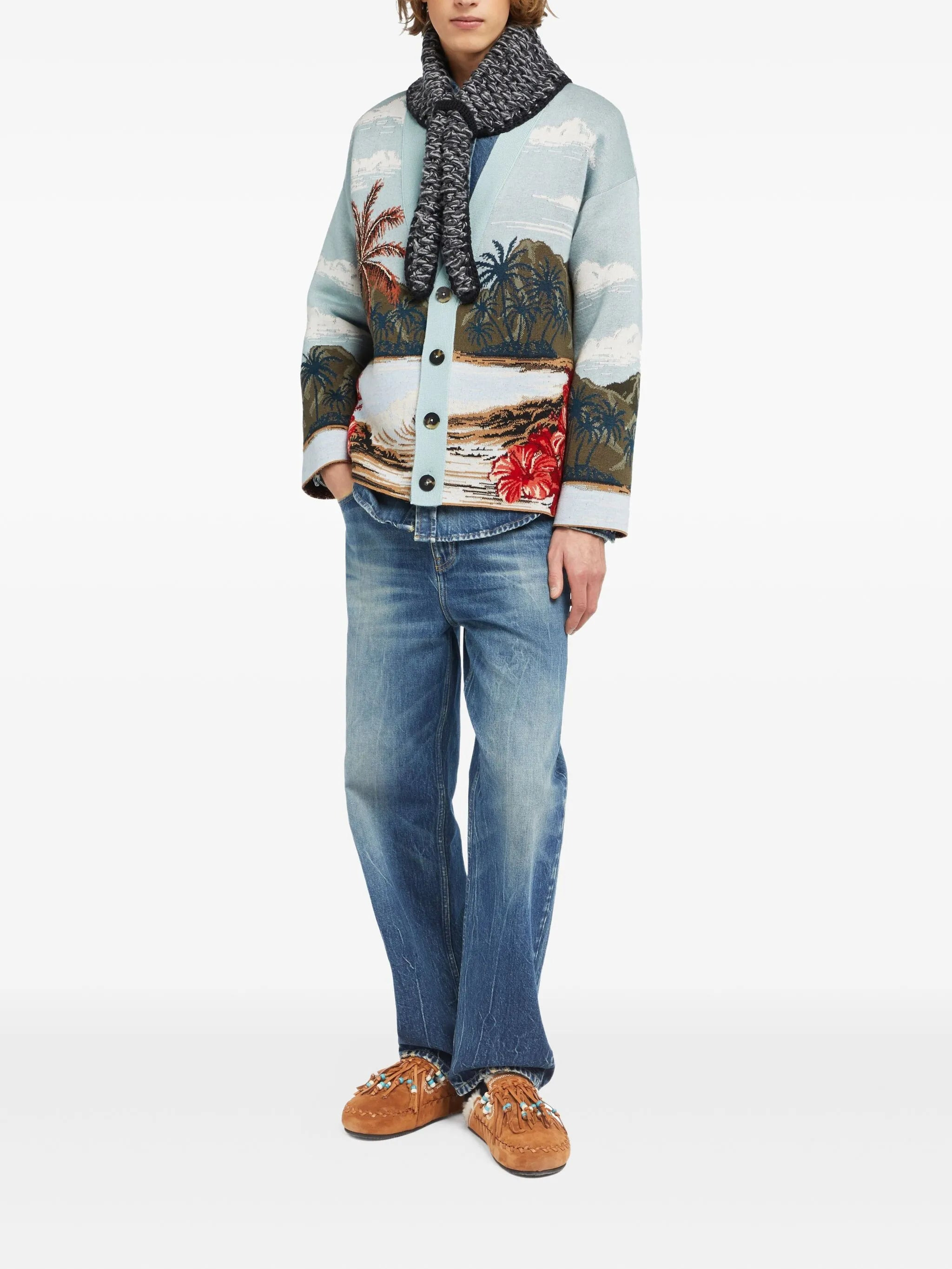 Alanui Hidden Bay Tropical-print Cardigan - 4