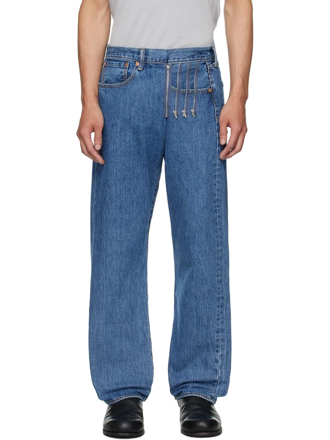 Blue SMLXL Long Vintage Jeans - 1