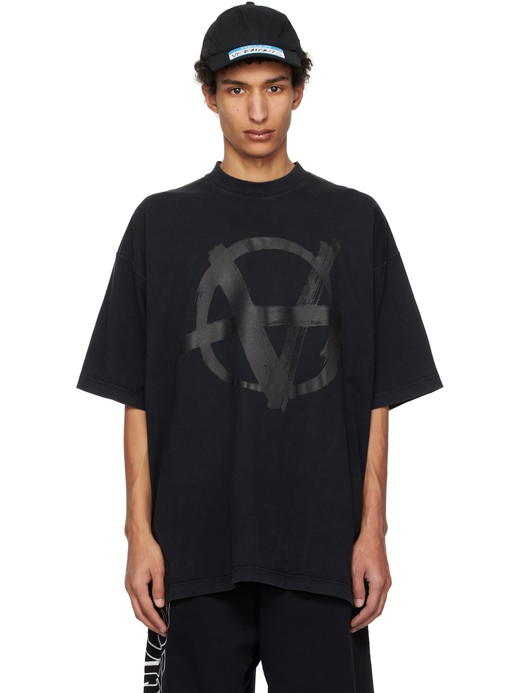 Black Double Anarchy Oversized T-shirt - 1