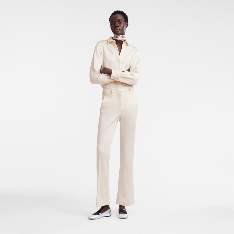 Longchamp Suit pants Ecru - Jersey outlook