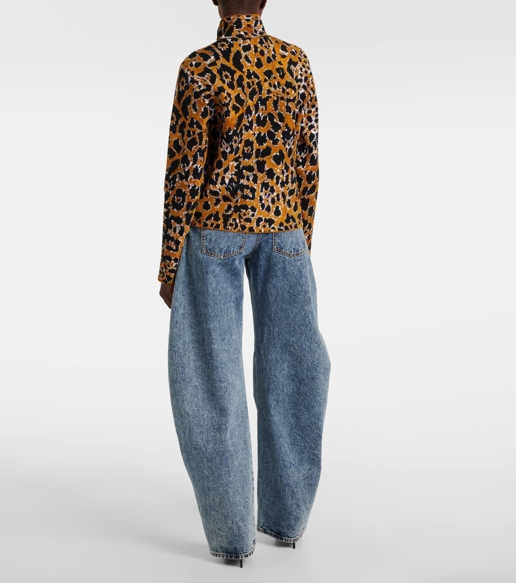 Leopard jacquard sweater - 3