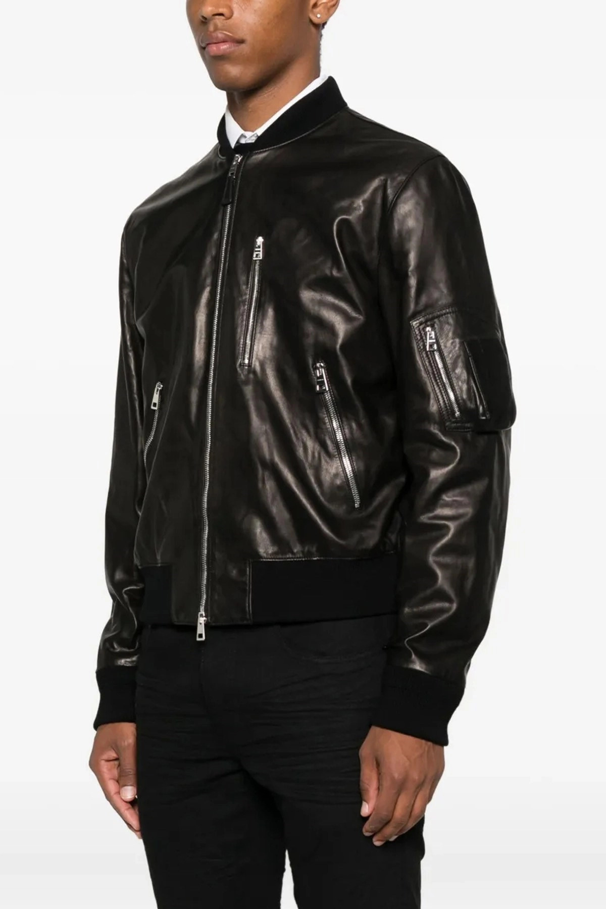 Leather bomber jacket - 2