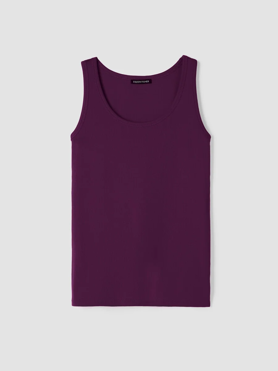 Organic Cotton Stretch Rib Slim Tank - 1